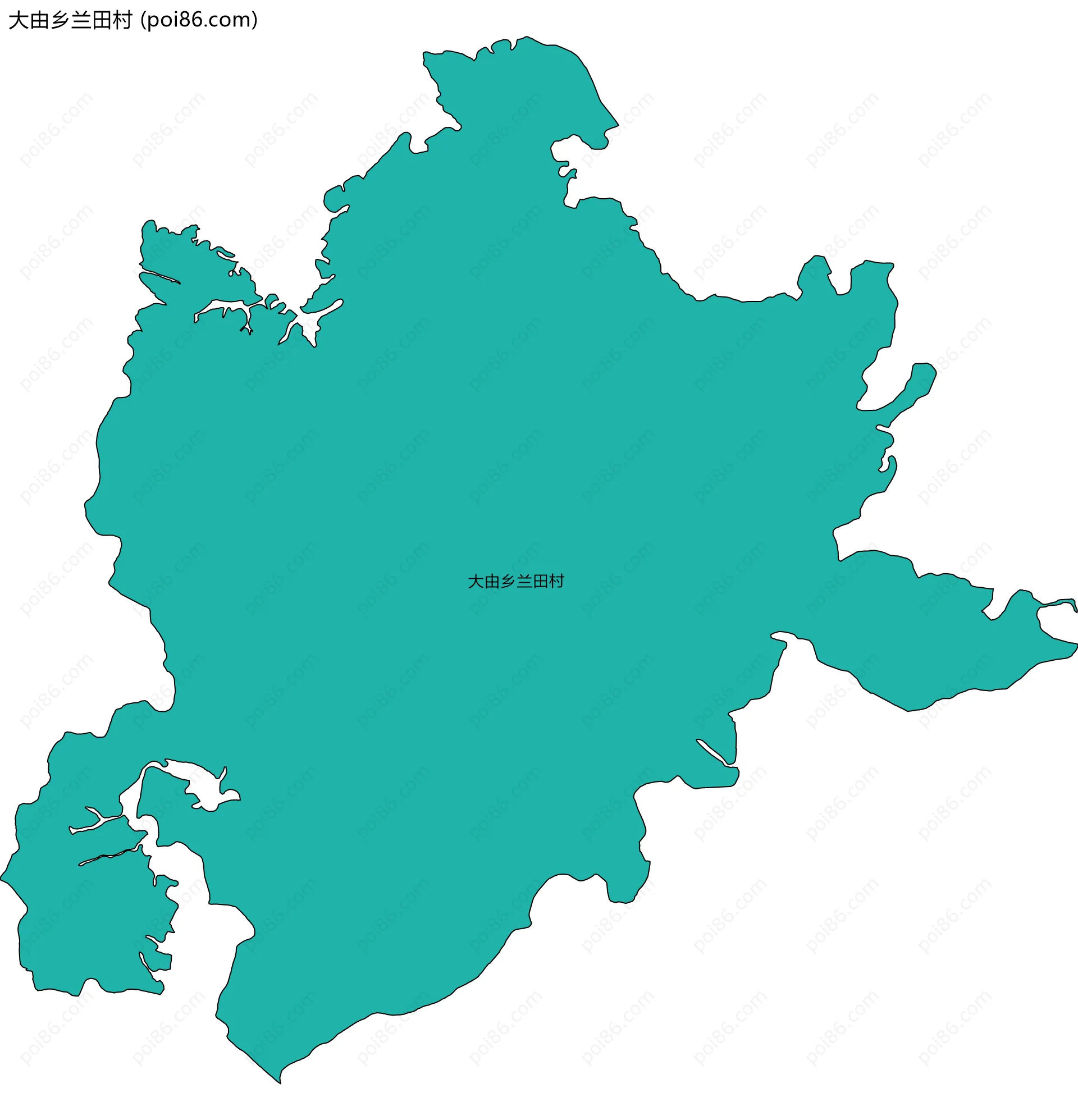 大由乡兰田村边界地图