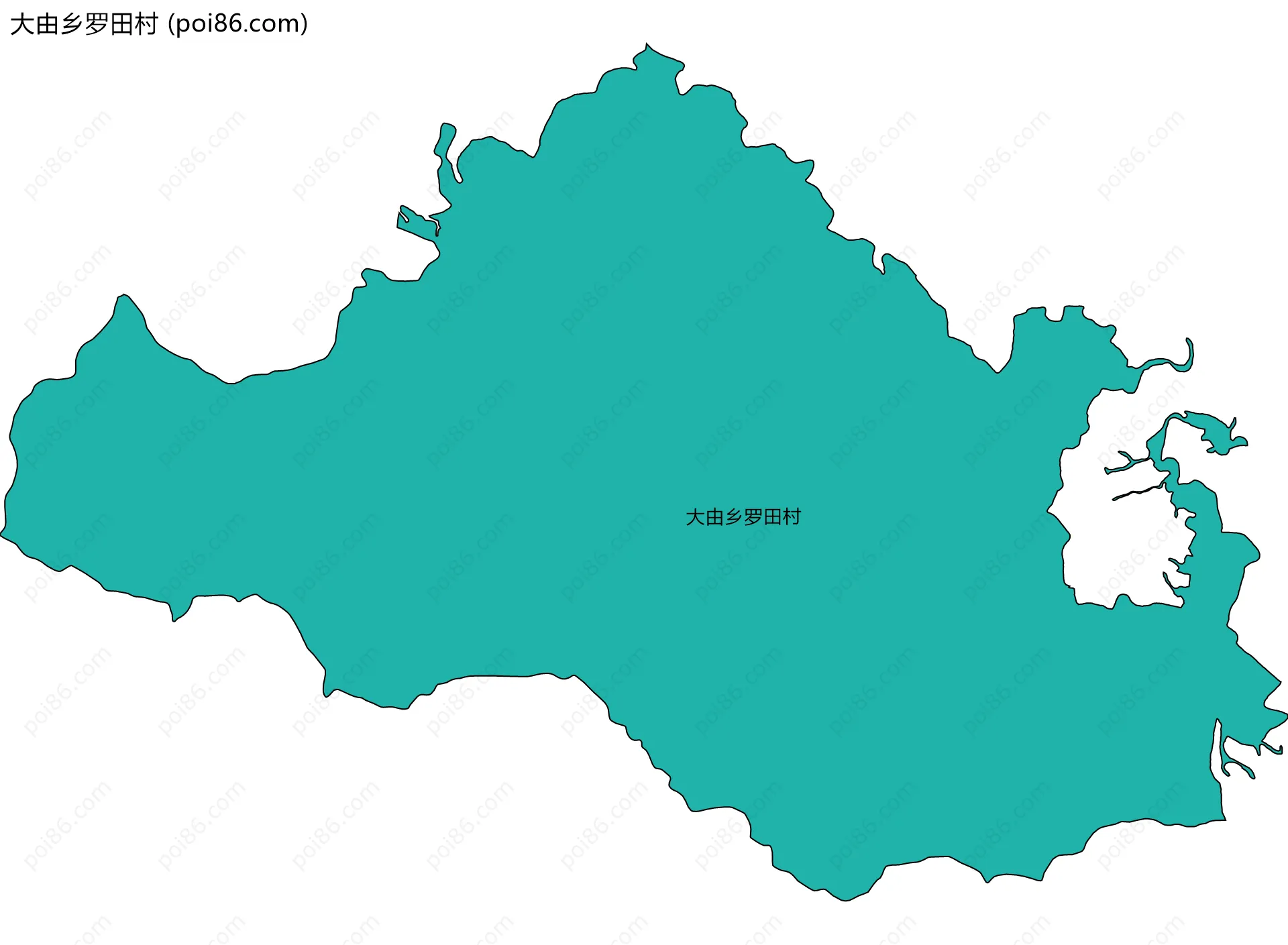 大由乡罗田村边界地图