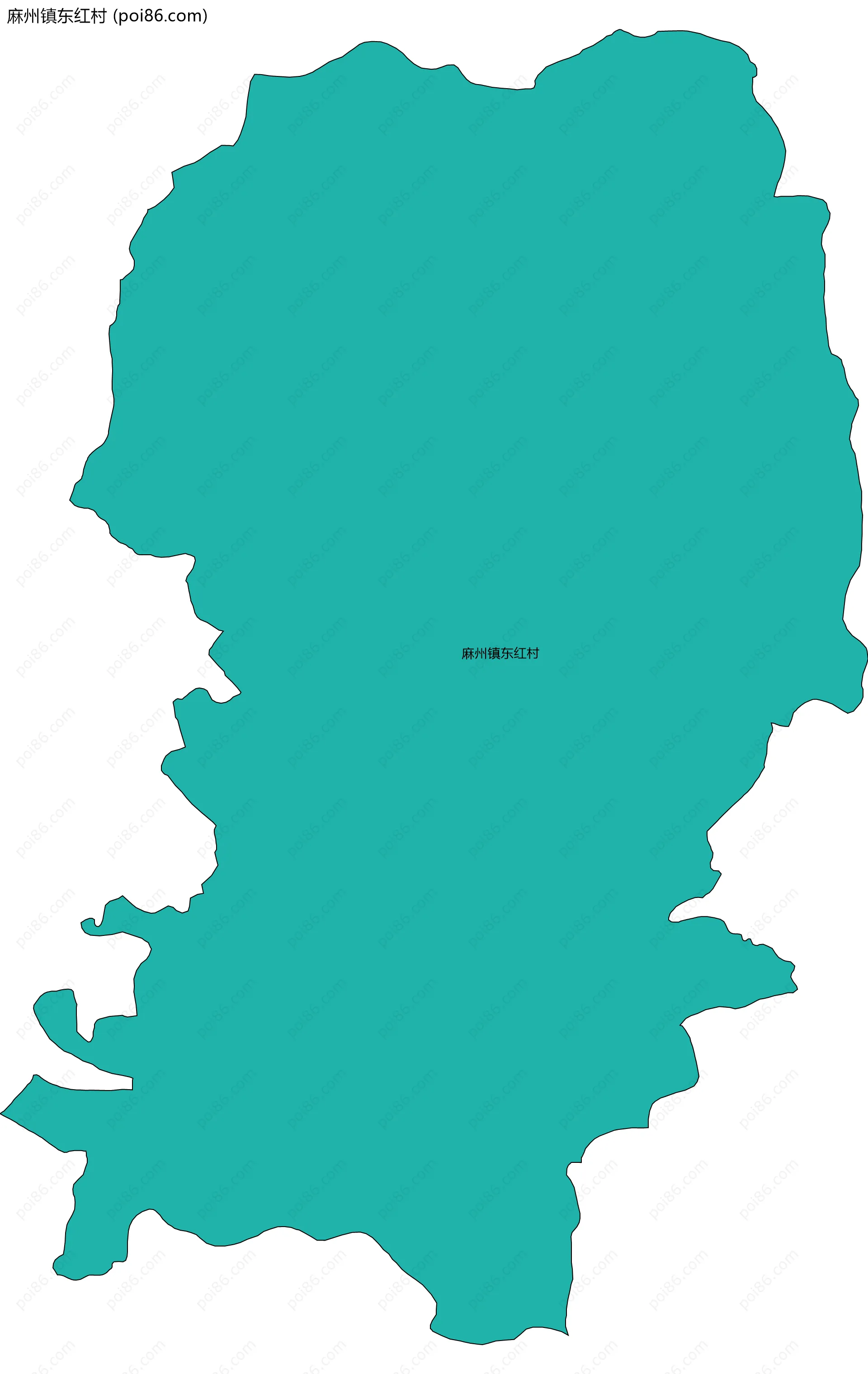 麻州镇东红村边界地图