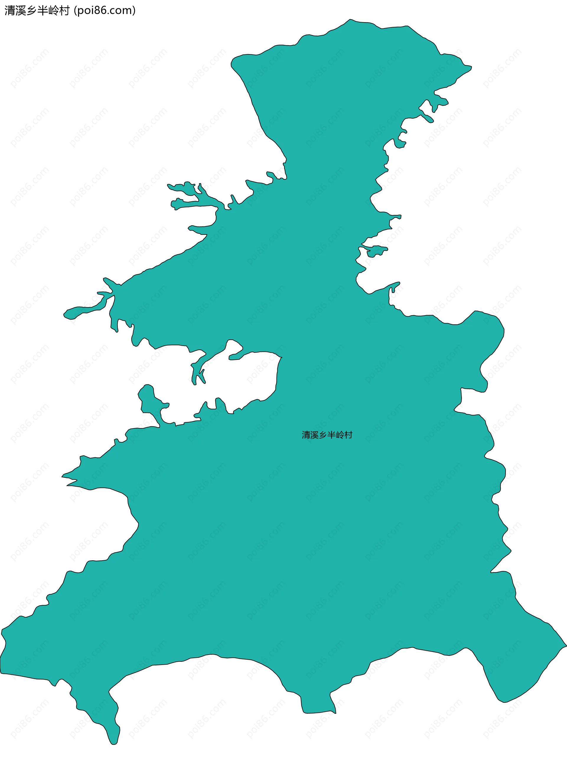 清溪乡半岭村边界地图