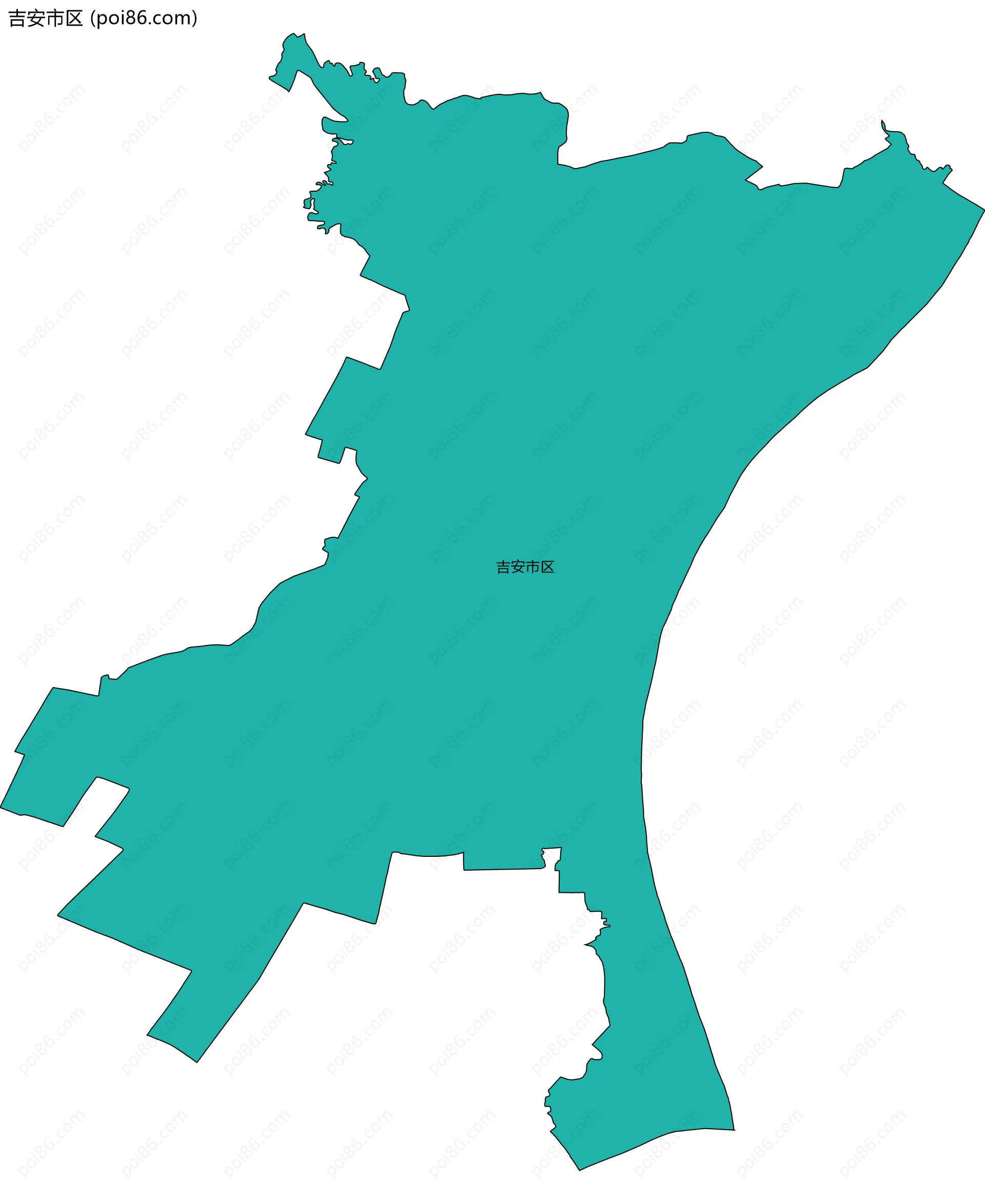 吉安市区边界地图