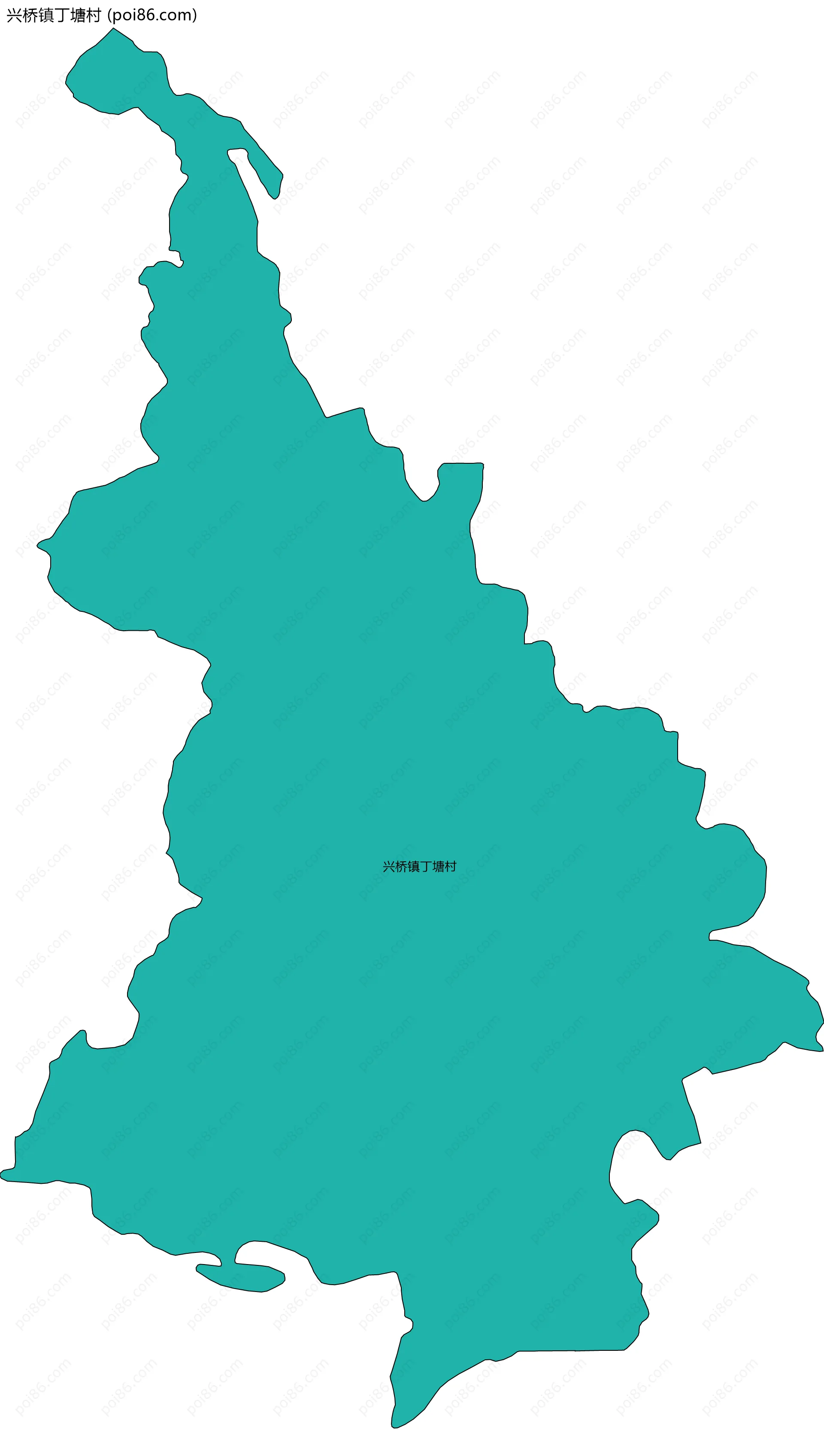 兴桥镇丁塘村边界地图