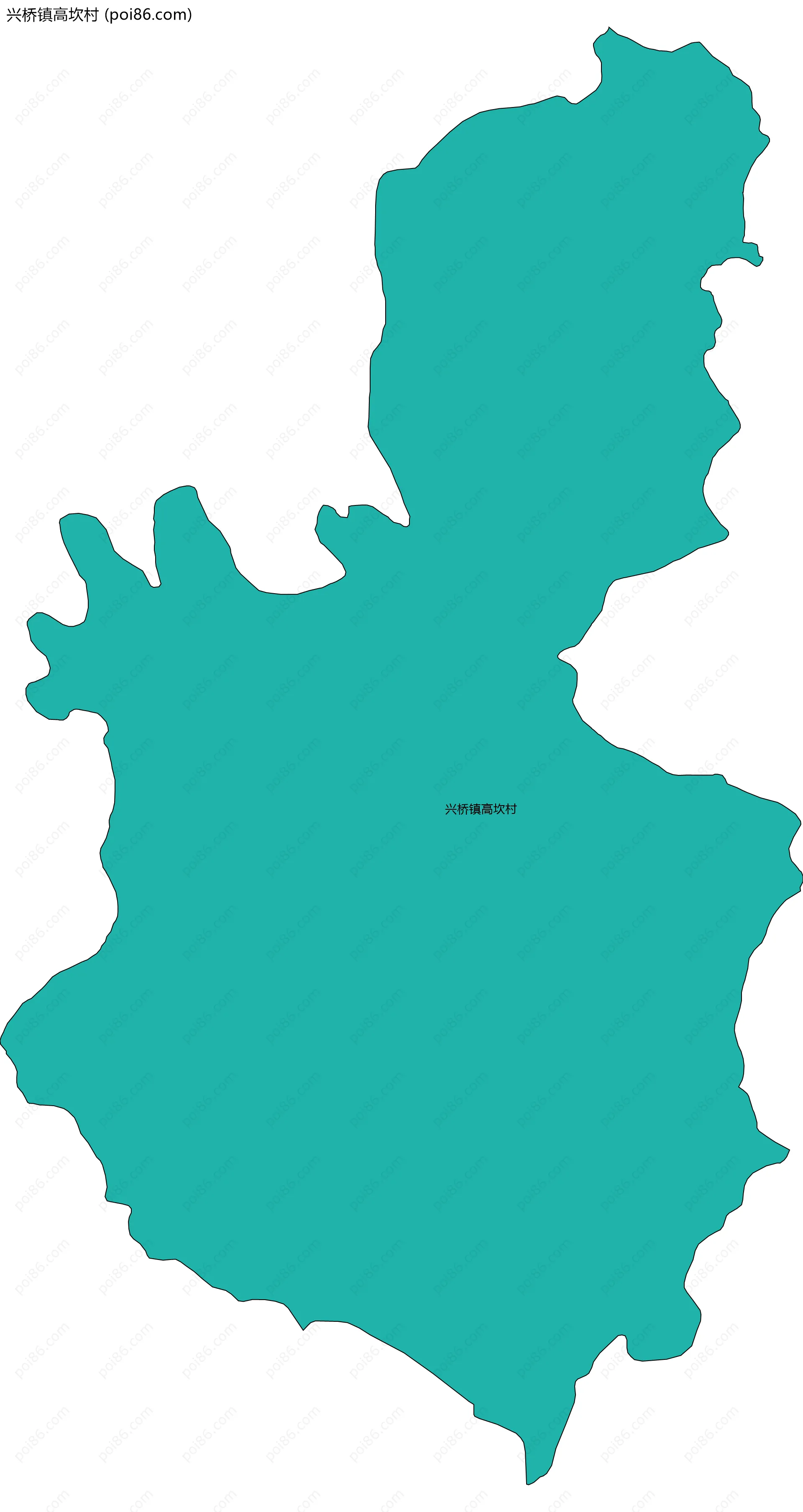 兴桥镇高坎村边界地图