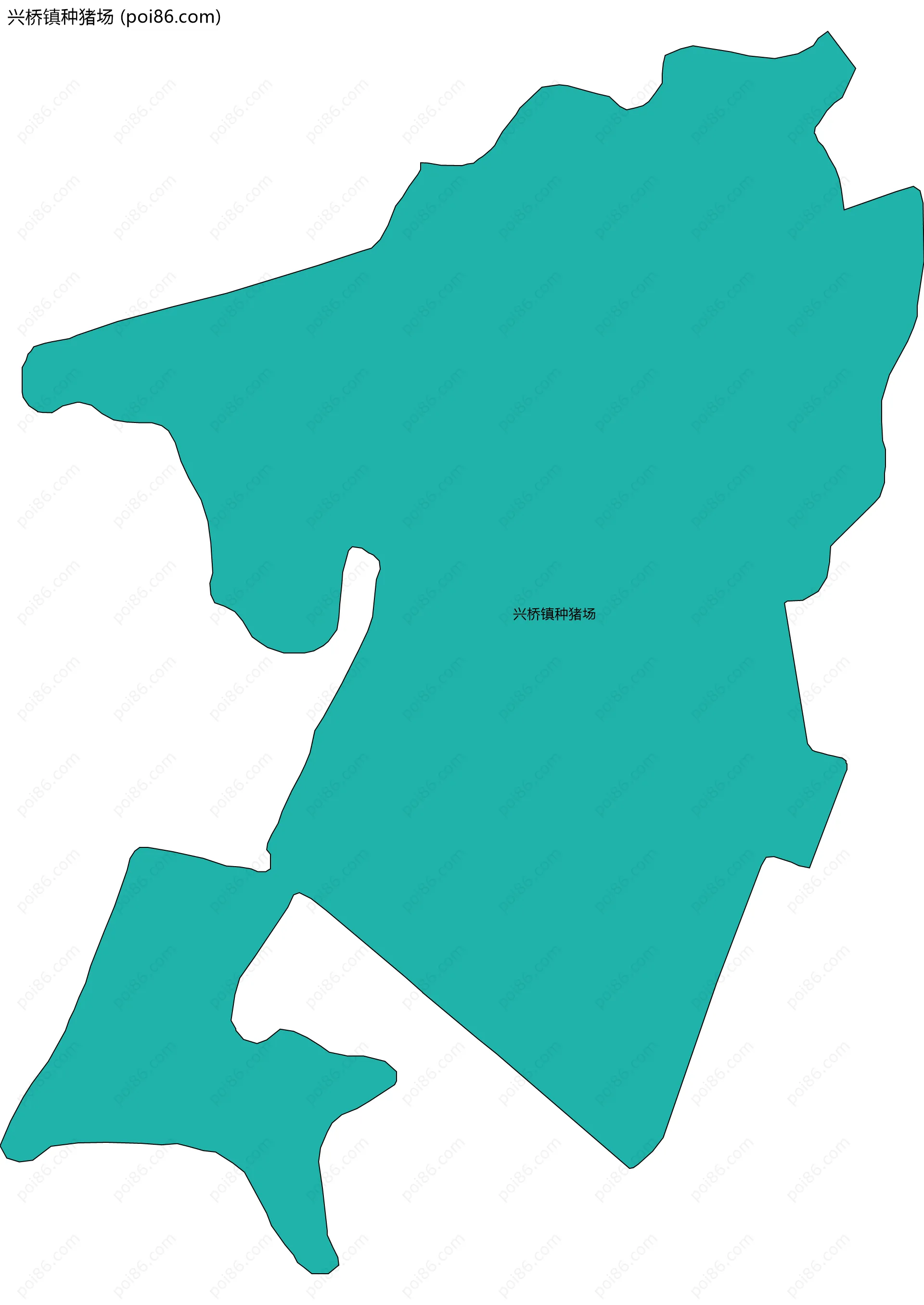 兴桥镇种猪场边界地图
