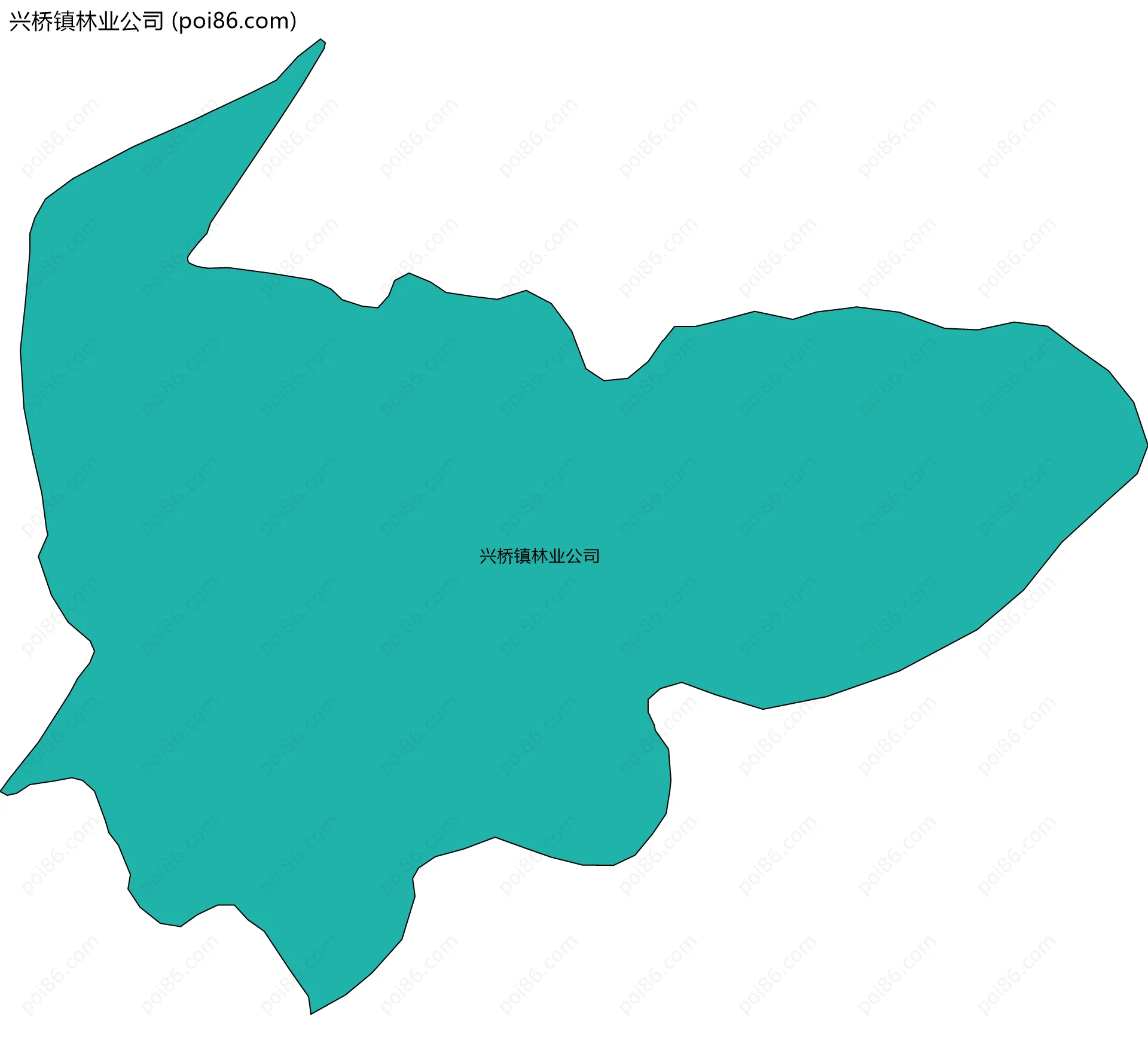 兴桥镇林业公司边界地图
