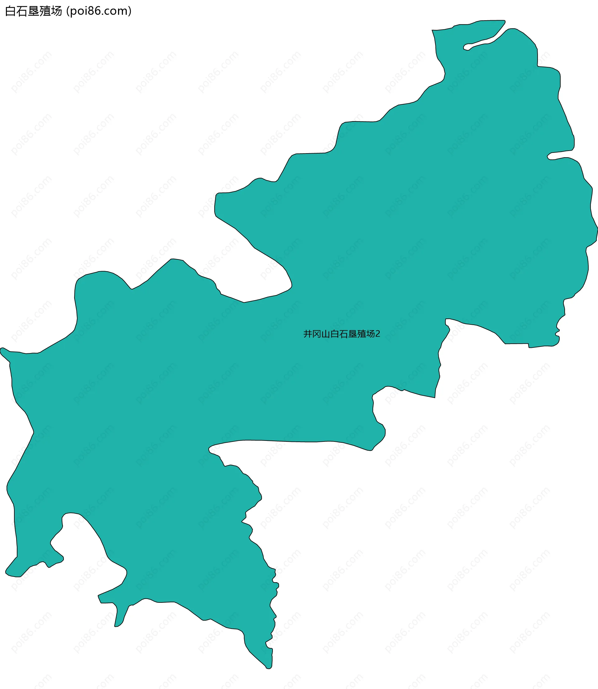 白石垦殖场边界地图(五级行政区划)