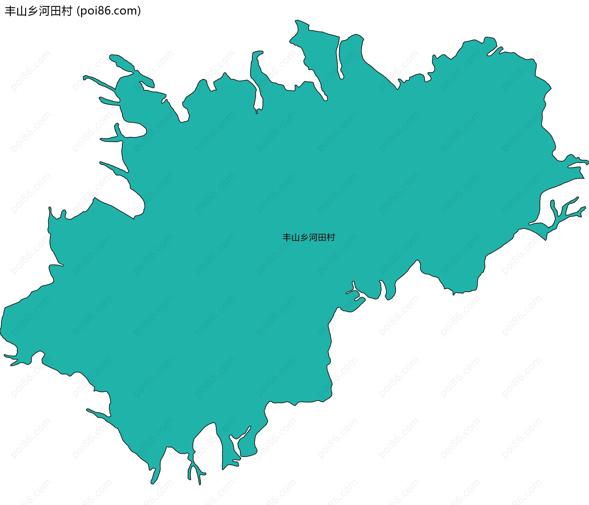 丰山乡河田村边界地图