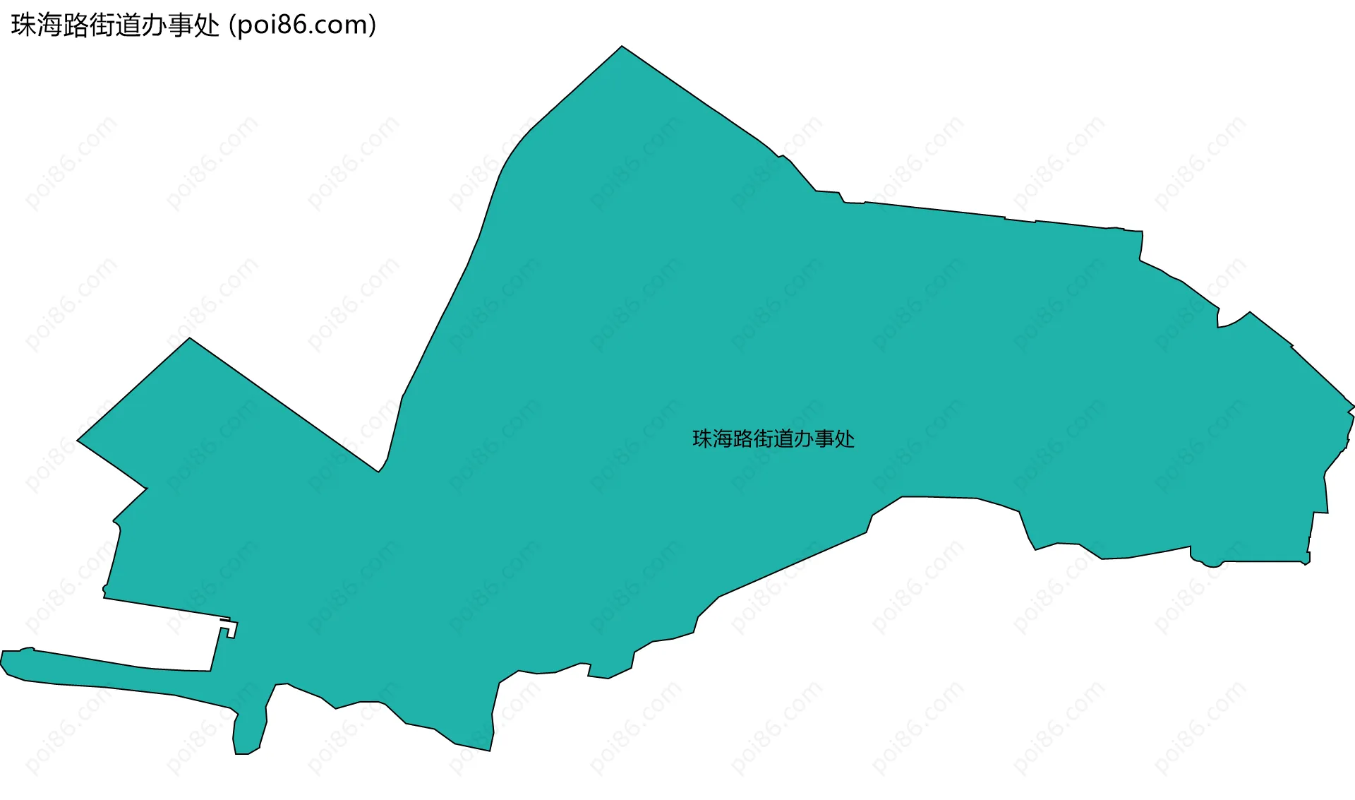 珠海路街道办事处边界地图(五级行政区划)