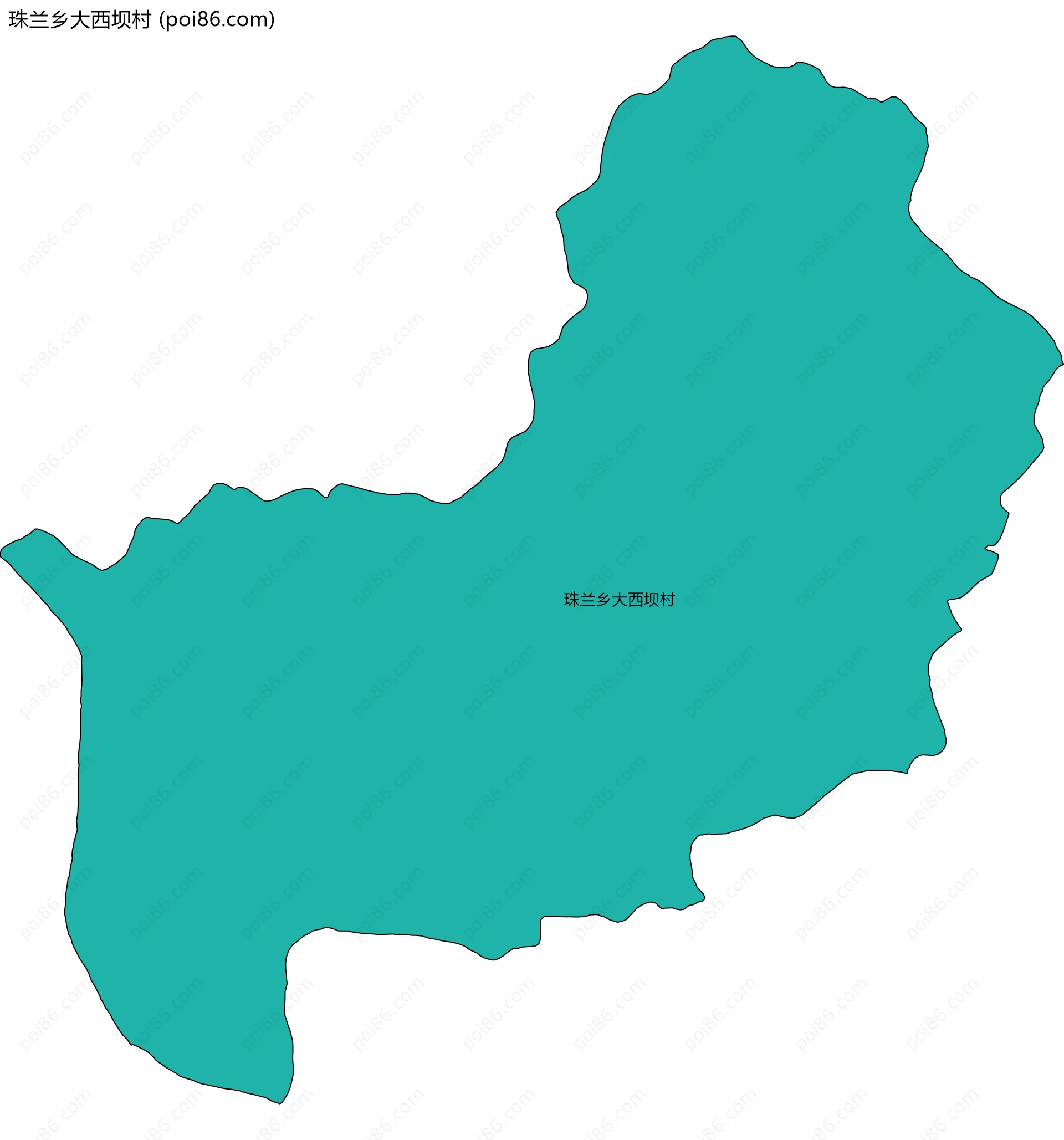 珠兰乡大西坝村边界地图