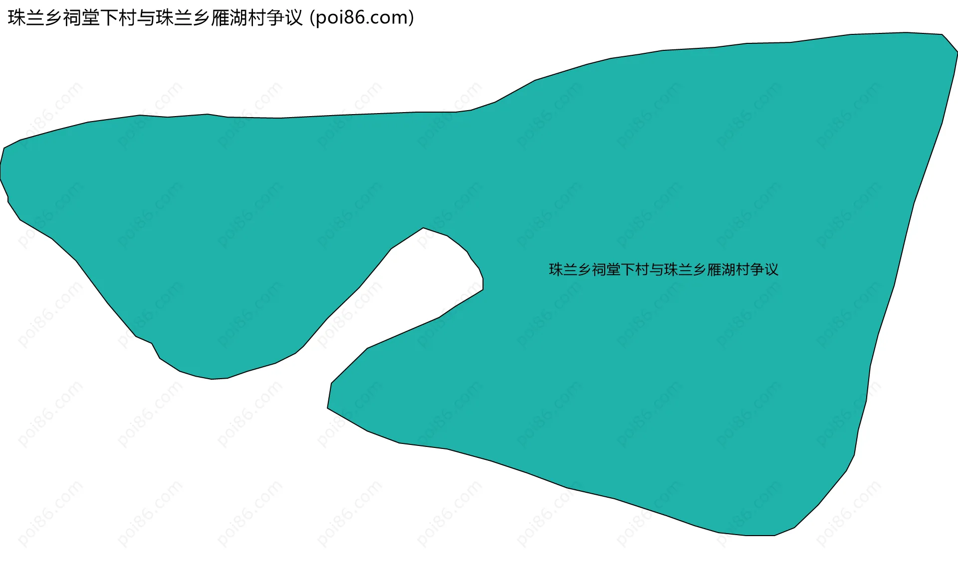 珠兰乡祠堂下村与珠兰乡雁湖村争议边界地图