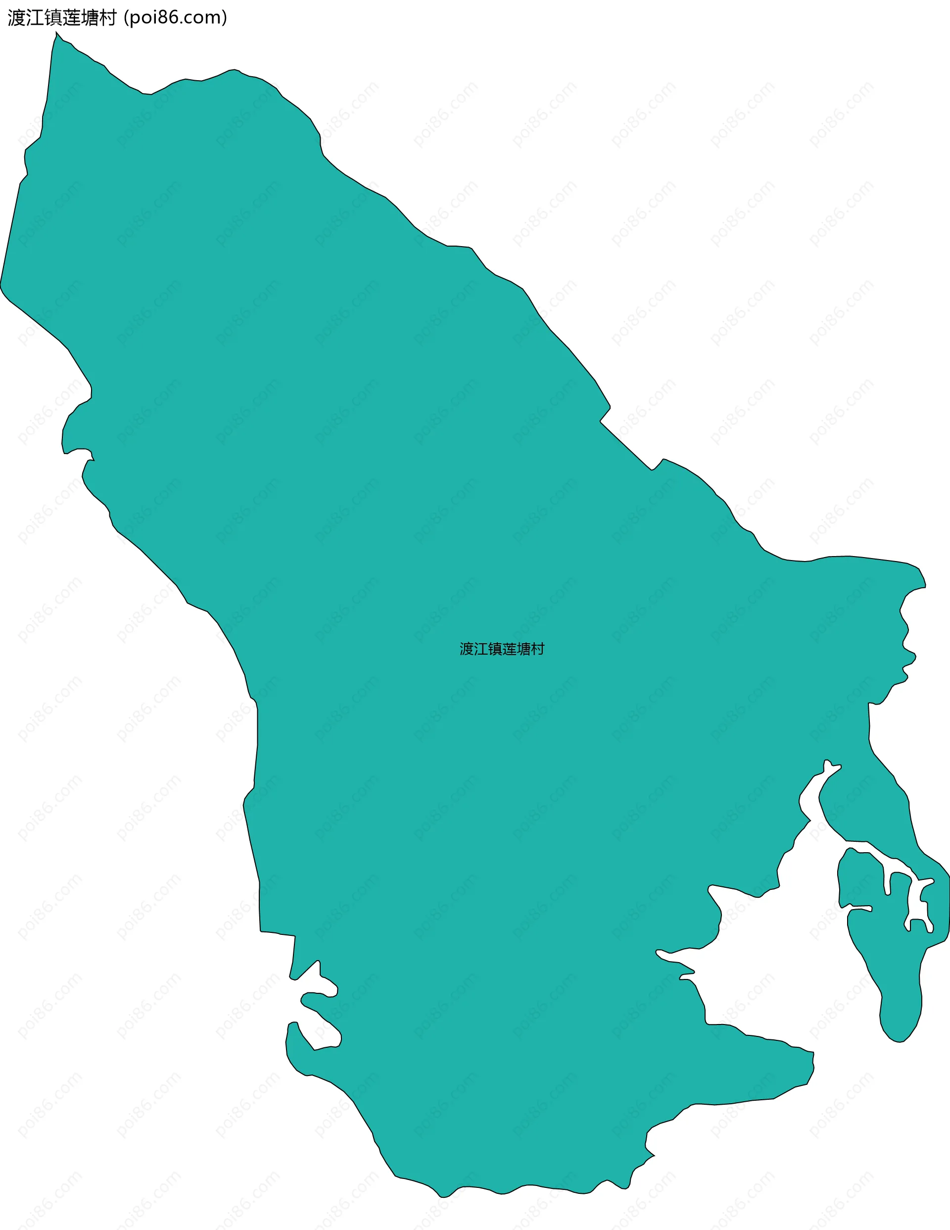 渡江镇莲塘村边界地图