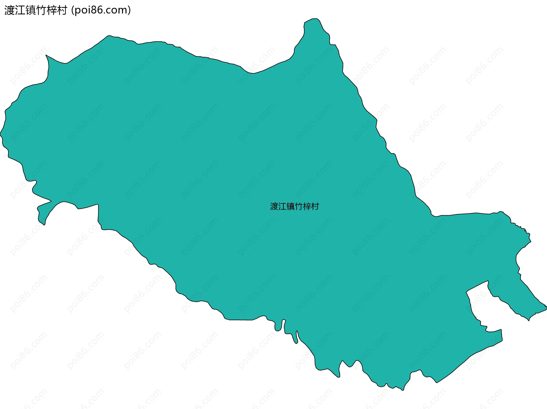 渡江镇竹梓村边界地图