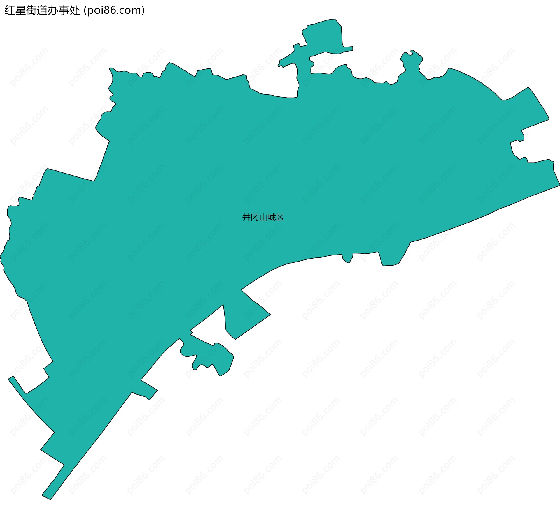 红星街道办事处边界地图(五级行政区划)
