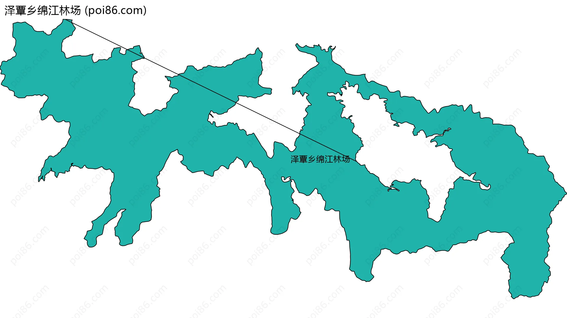 泽覃乡绵江林场边界地图