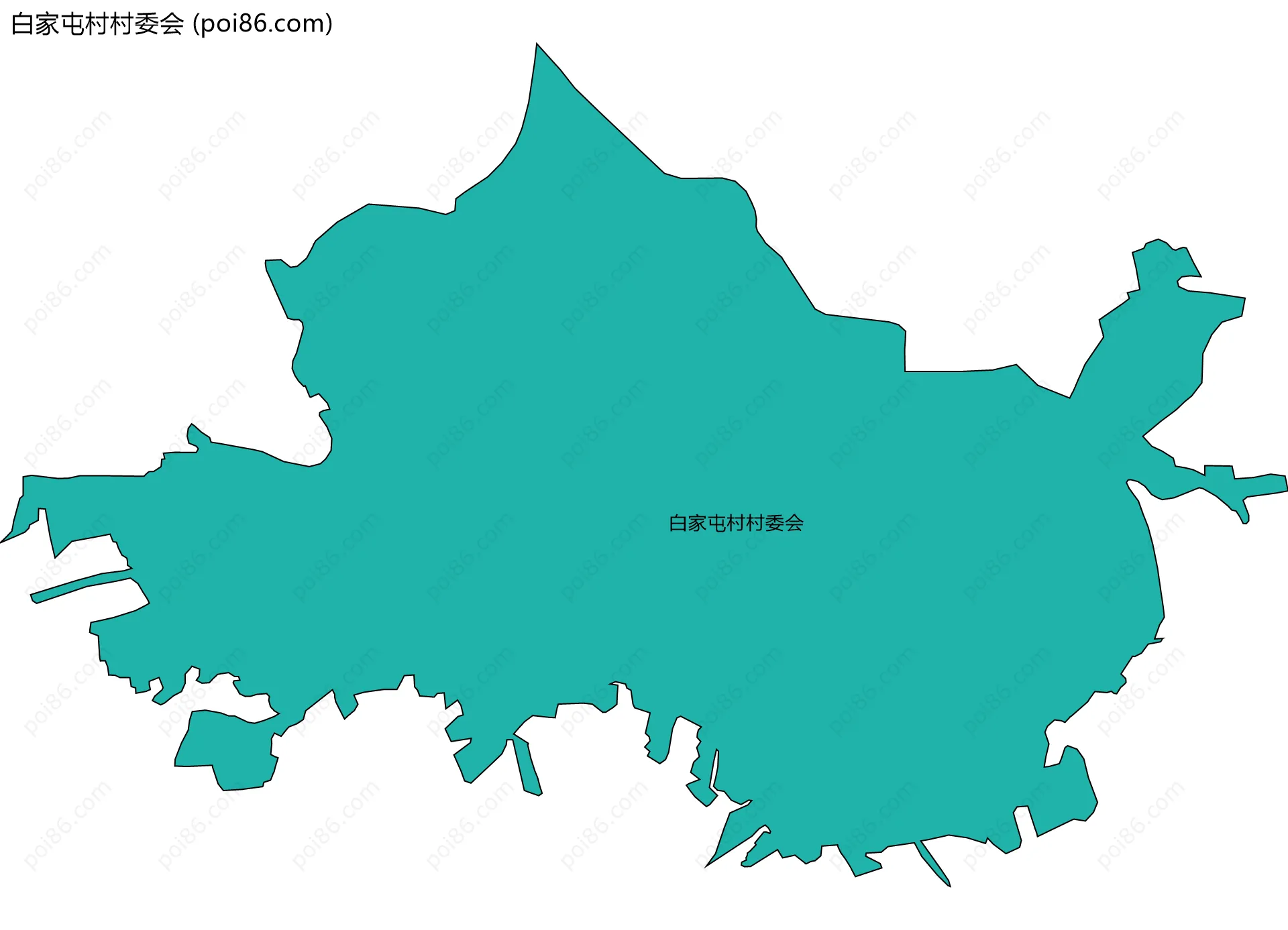 白家屯村村委会边界地图