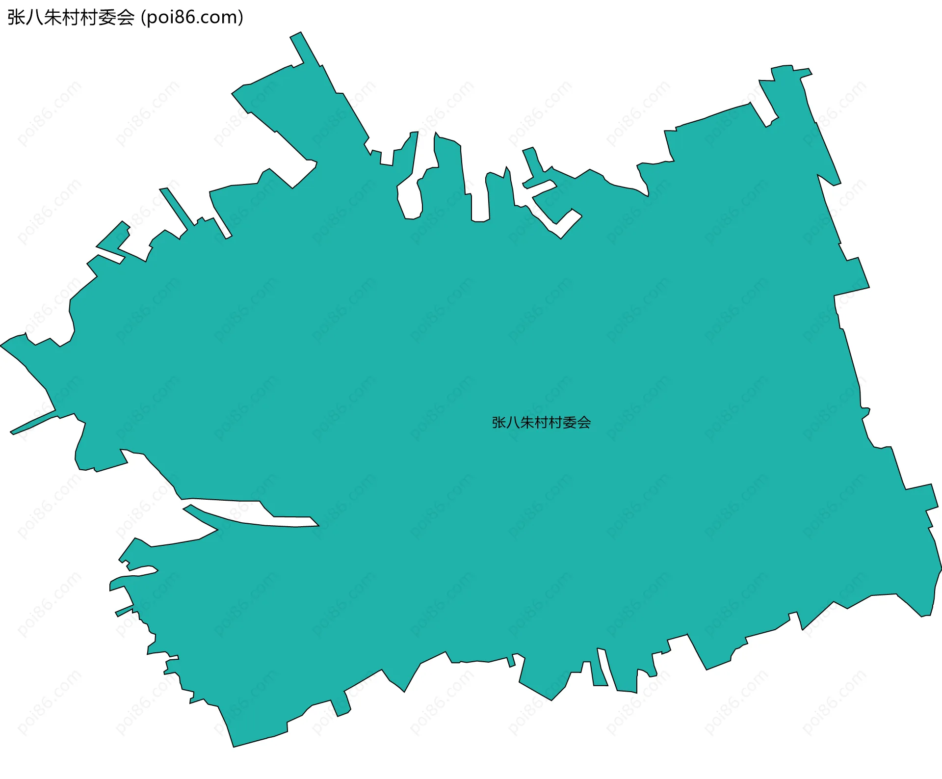 张八朱村村委会边界地图