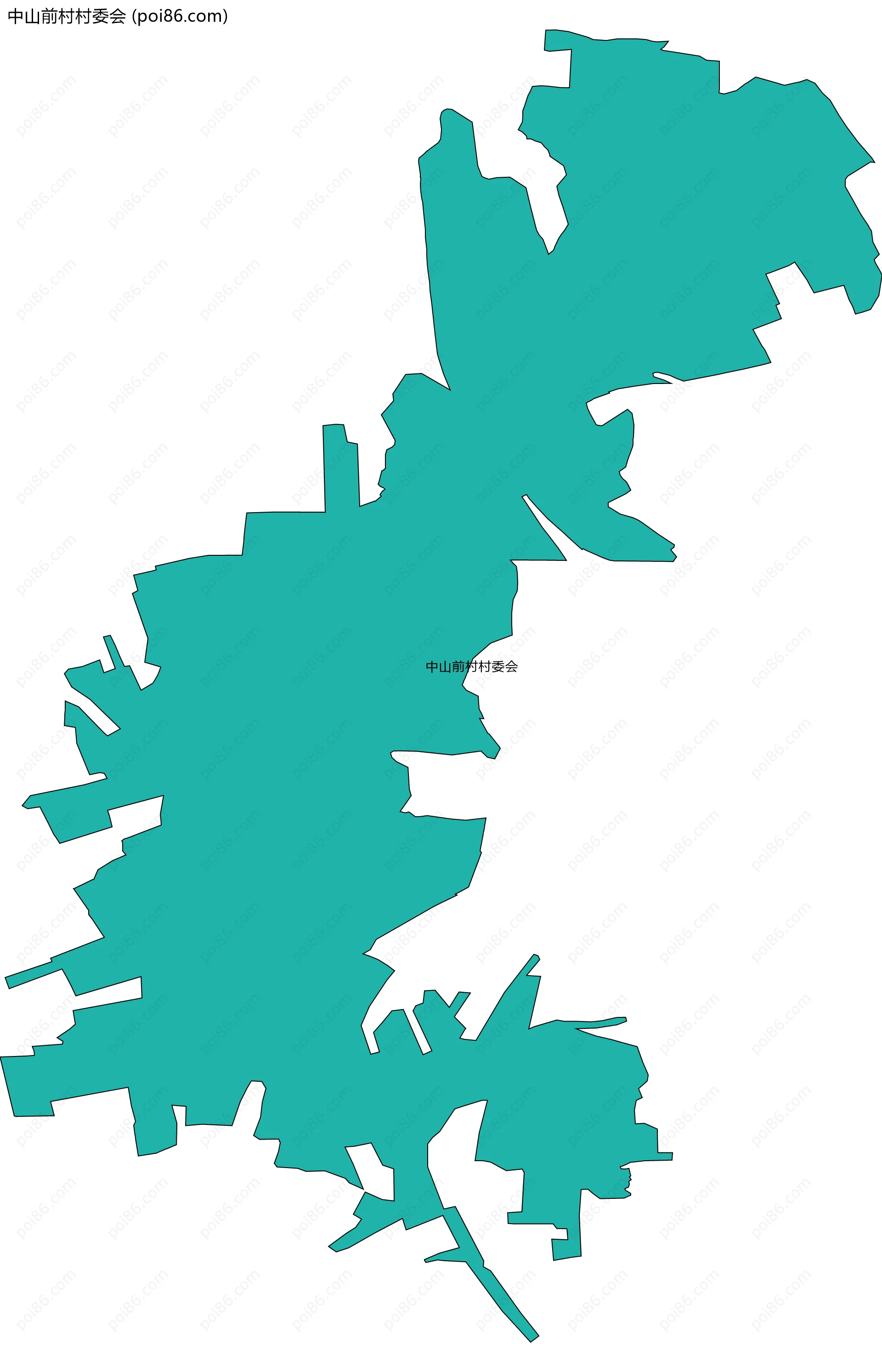 中山前村村委会边界地图