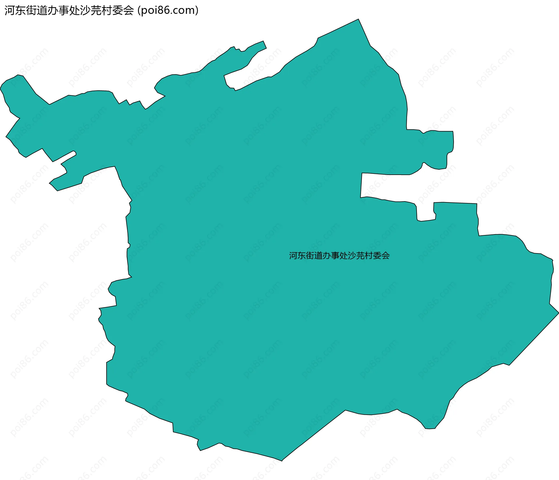 河东街道办事处沙芫村委会边界地图