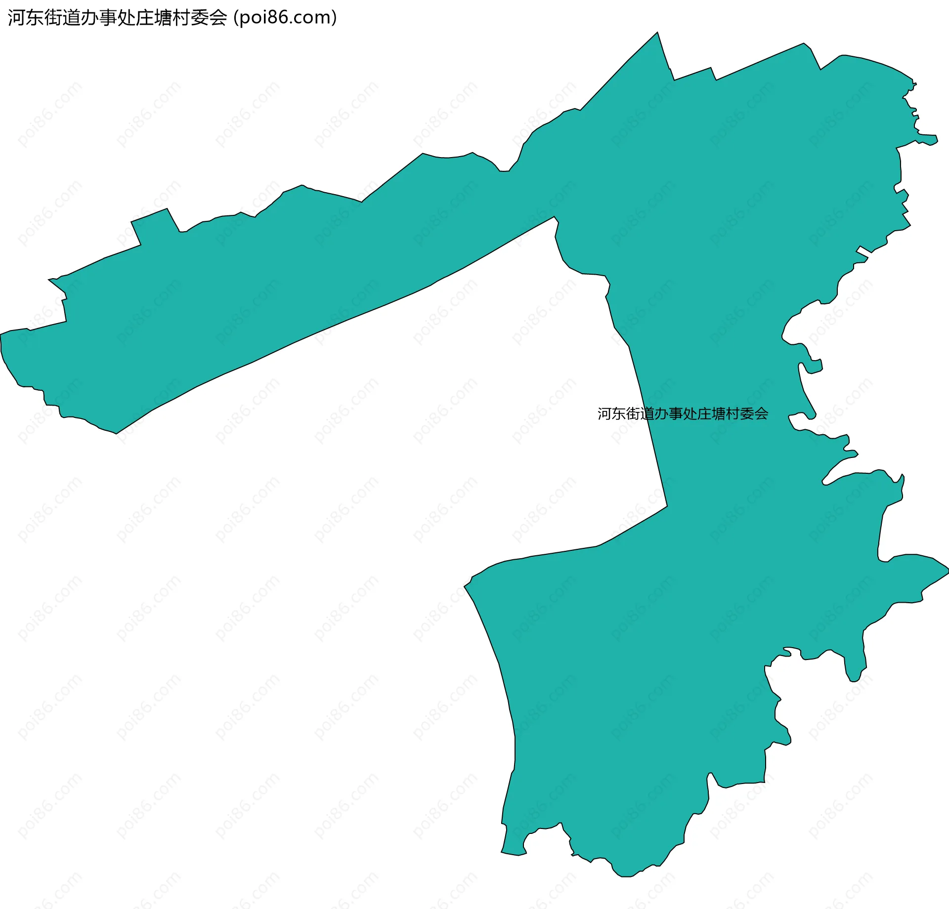 河东街道办事处庄塘村委会边界地图