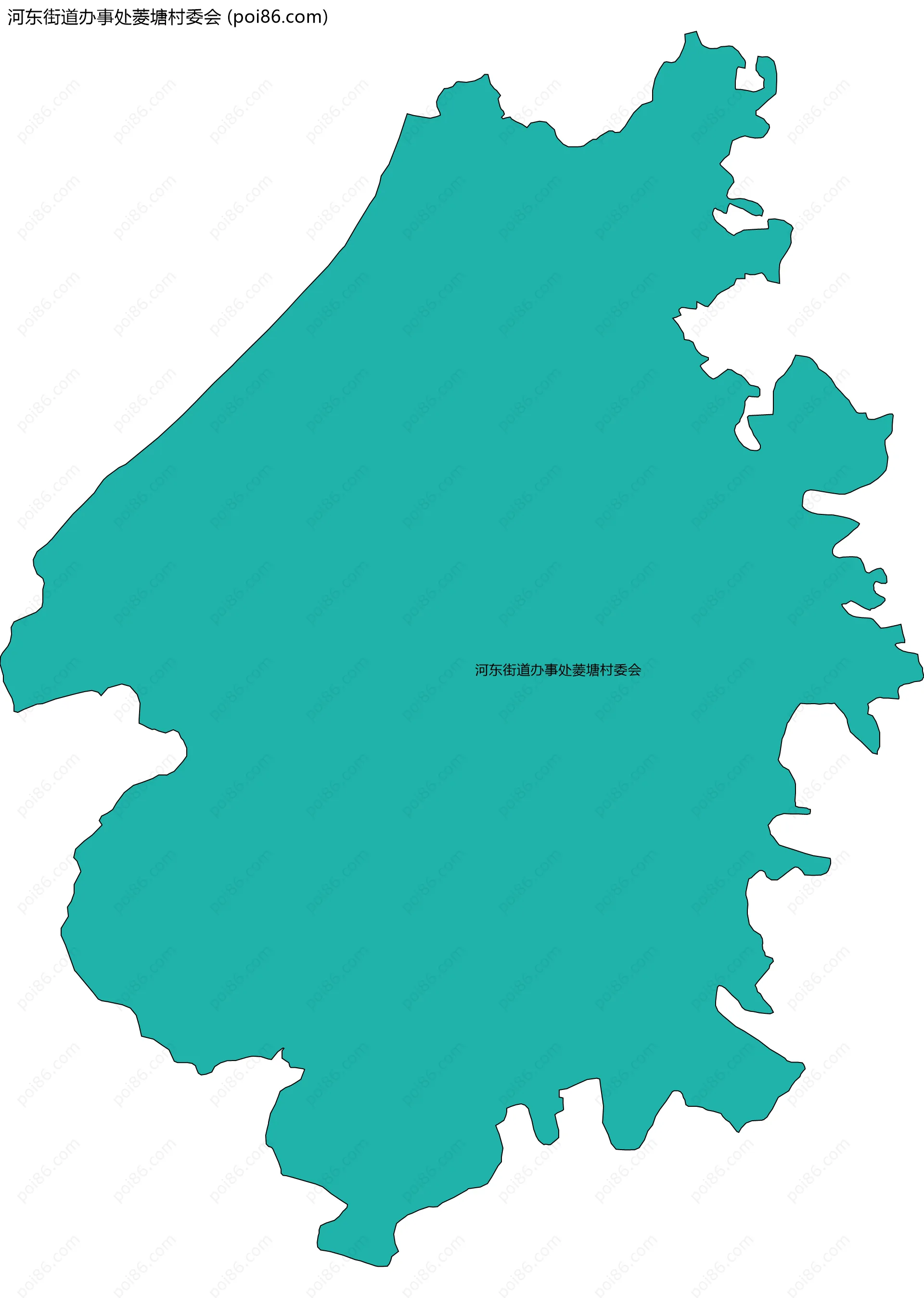 河东街道办事处菱塘村委会边界地图