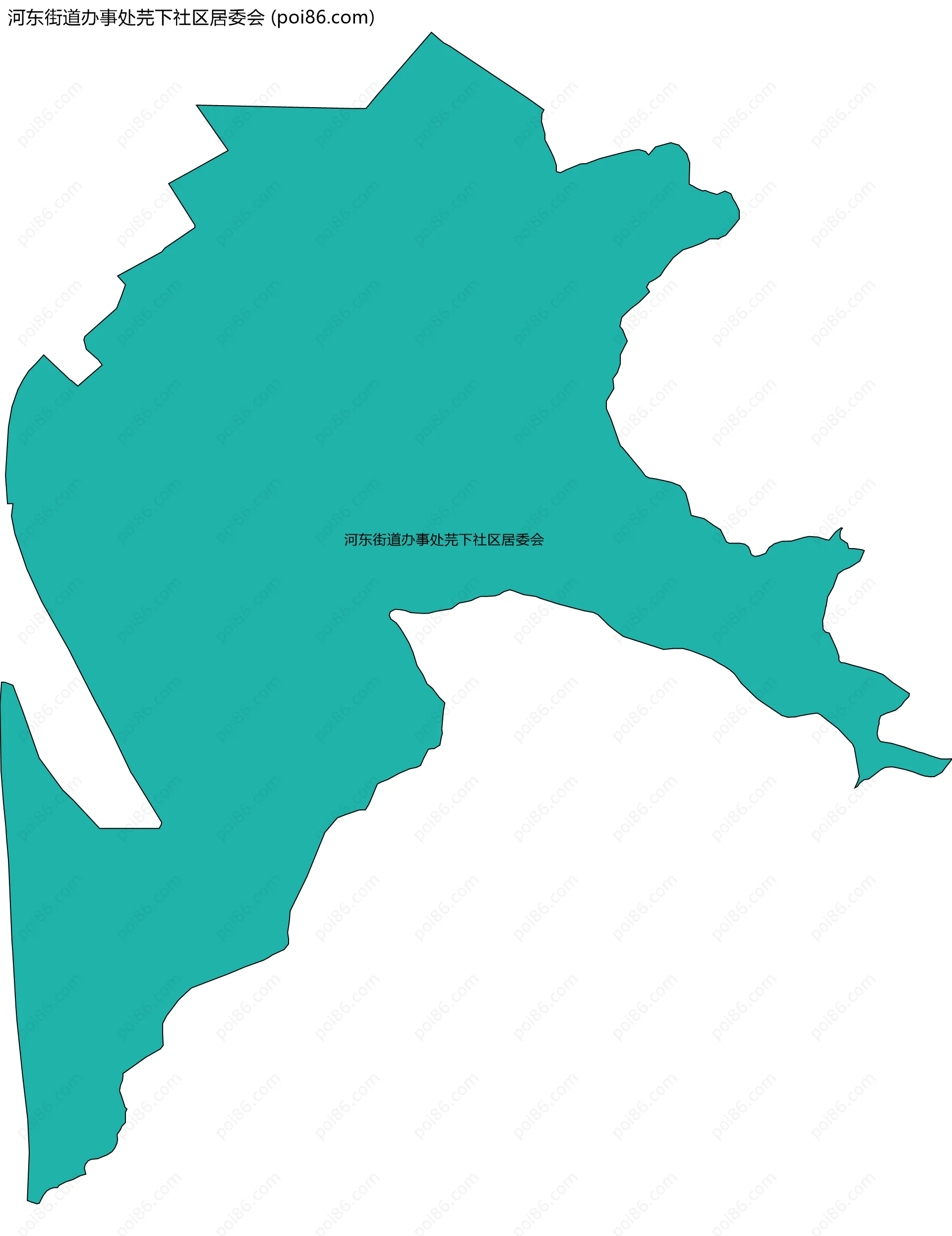 河东街道办事处芫下社区居委会边界地图