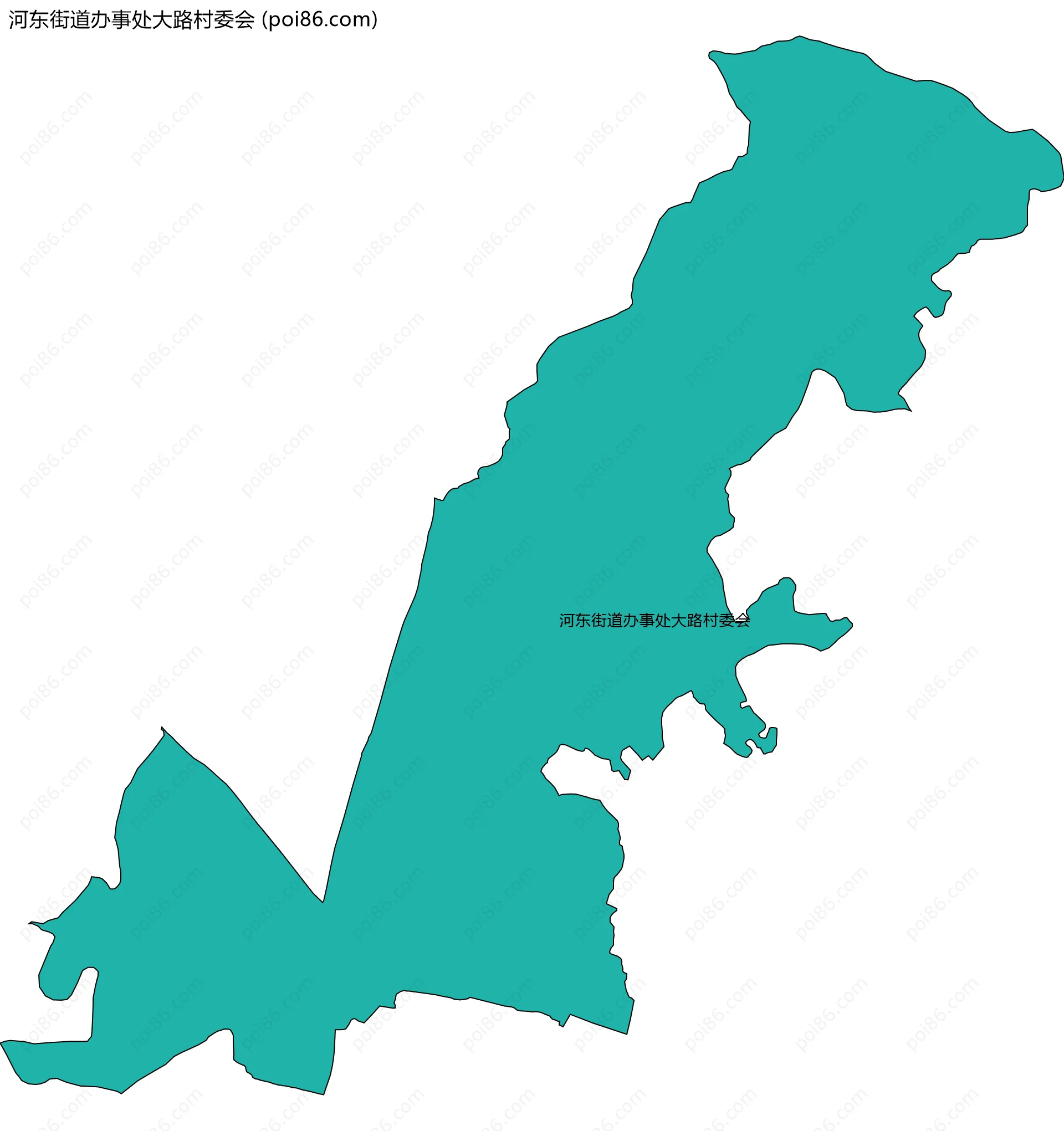 河东街道办事处大路村委会边界地图