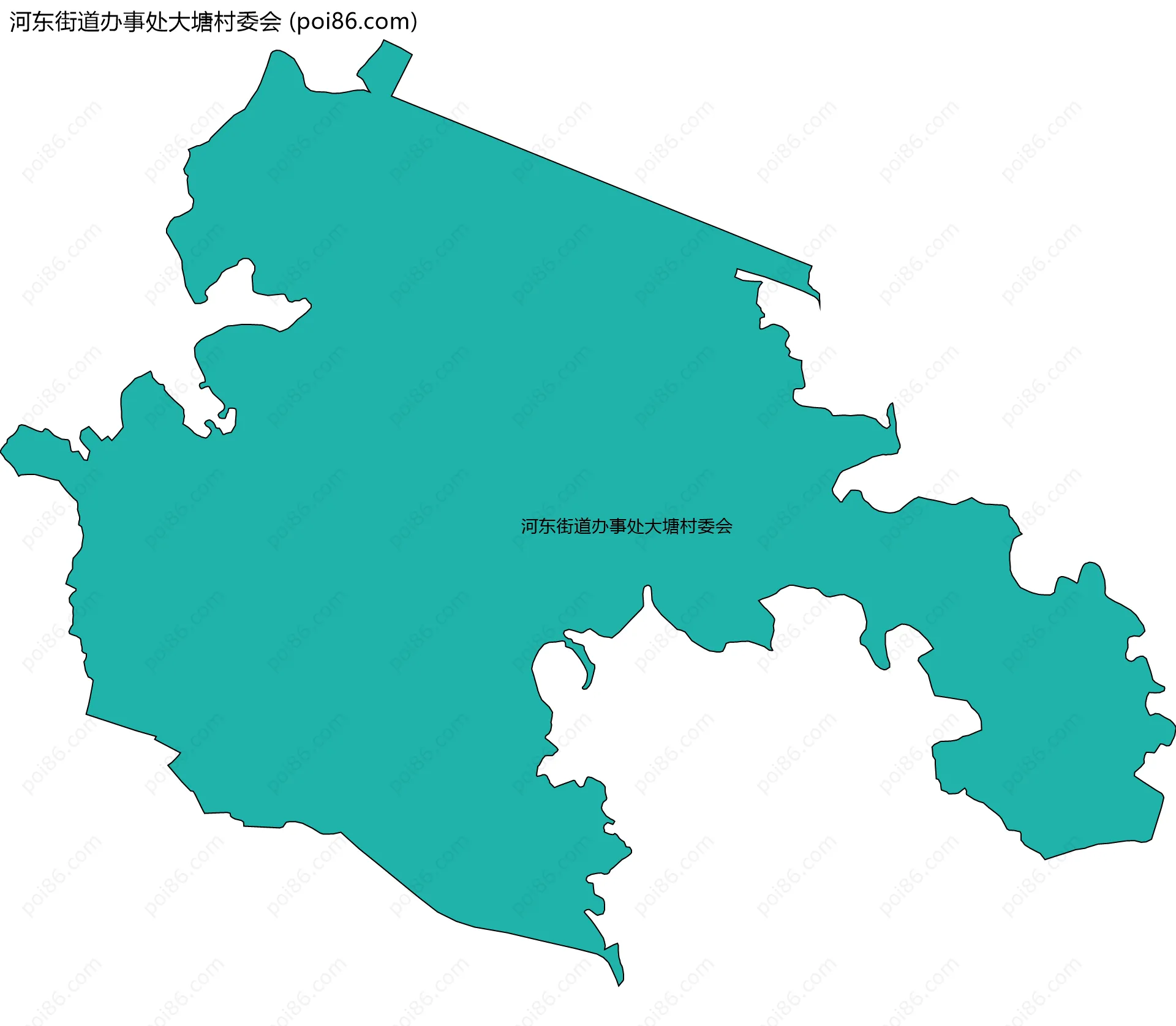 河东街道办事处大塘村委会边界地图