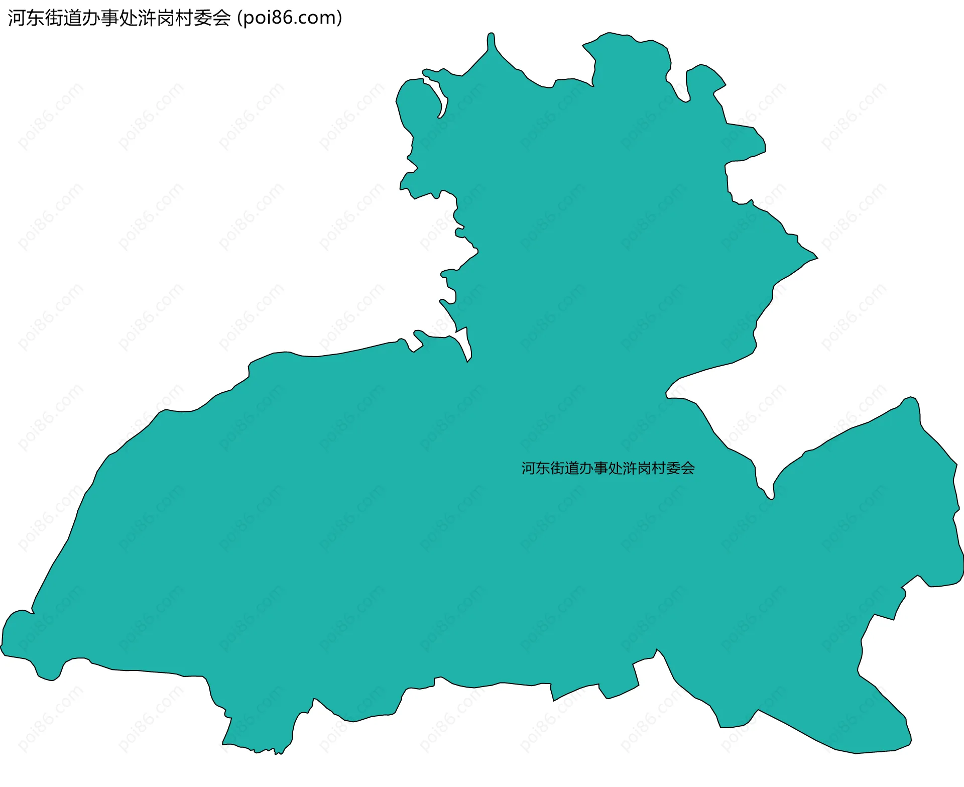 河东街道办事处浒岗村委会边界地图