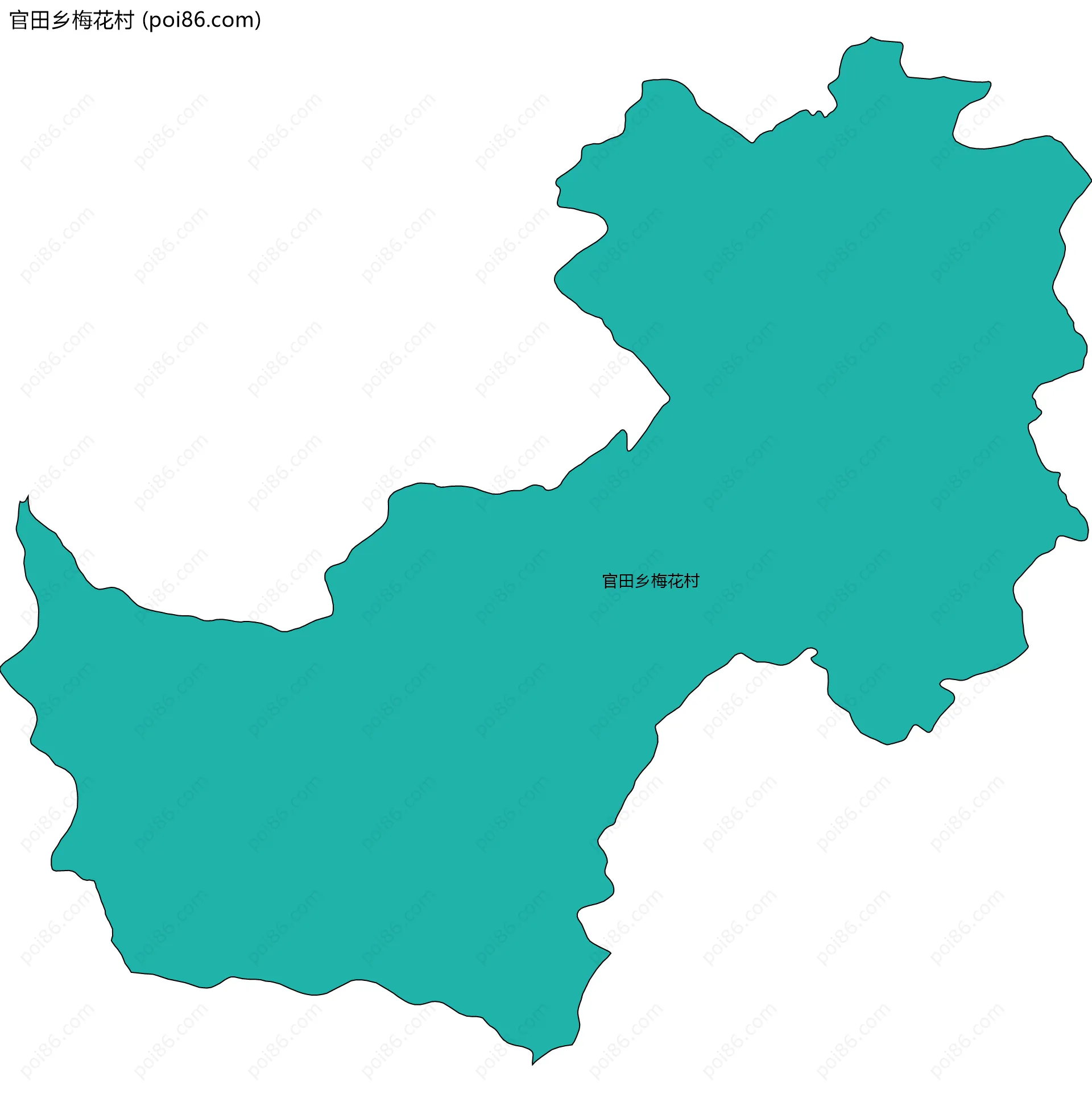官田乡梅花村边界地图