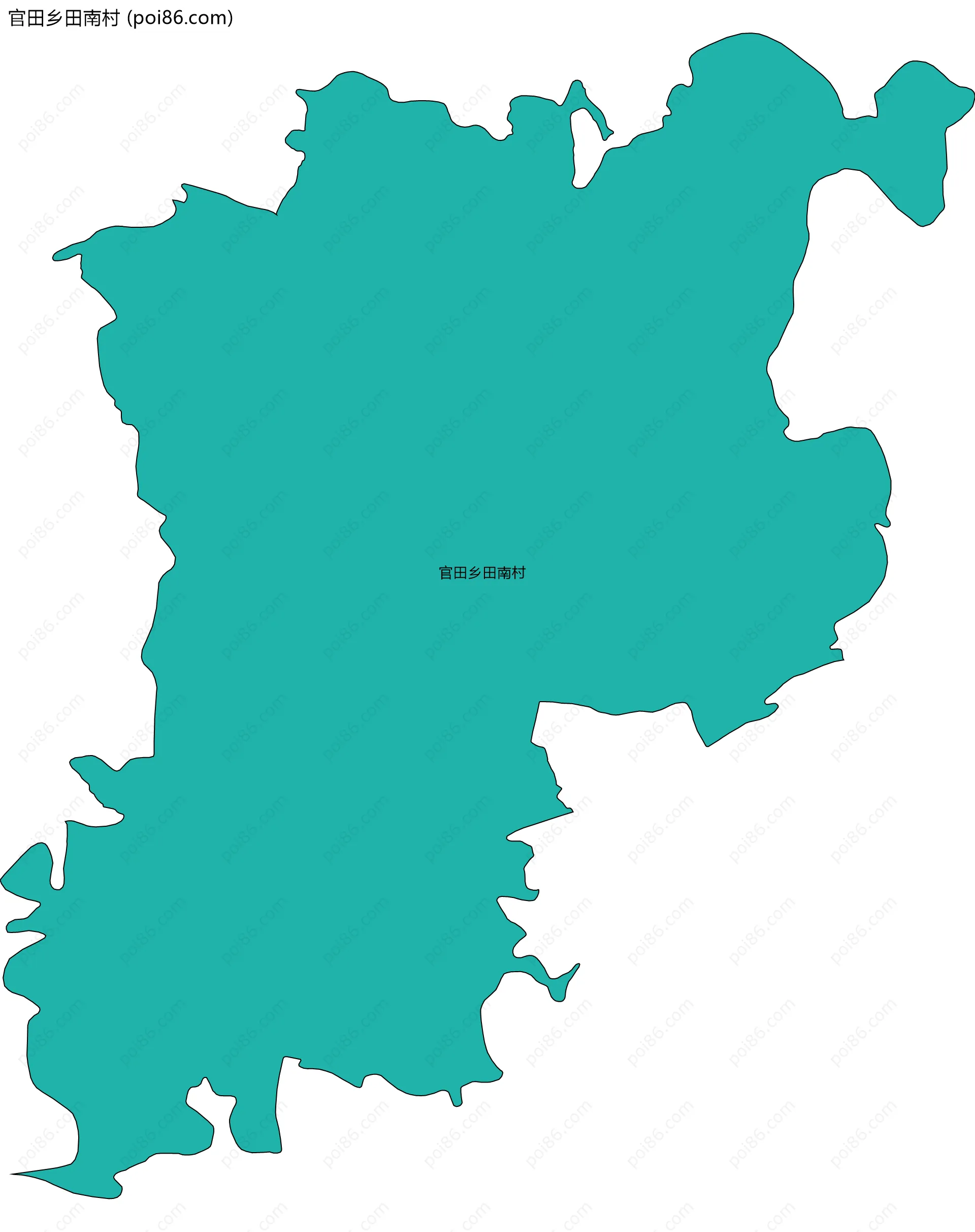 官田乡田南村边界地图