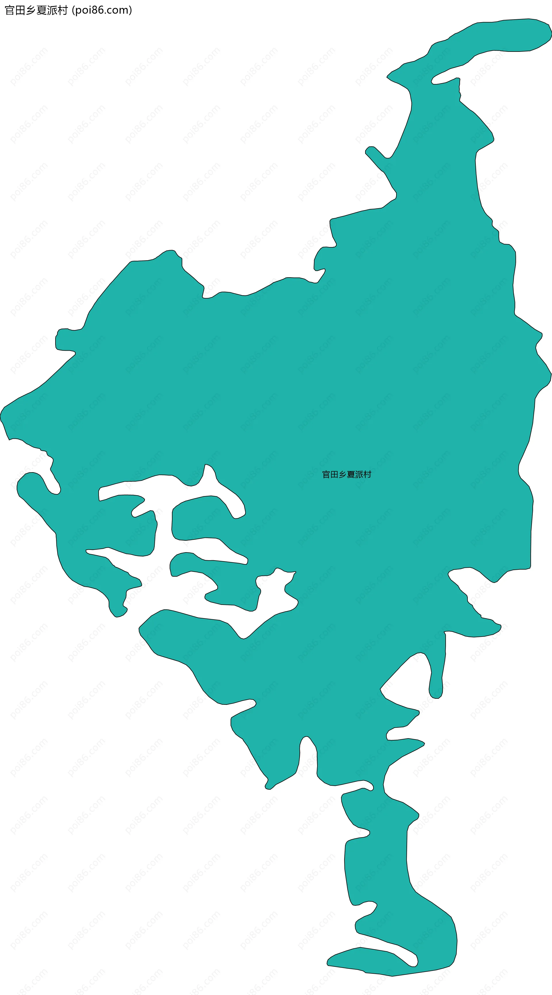 官田乡夏派村边界地图