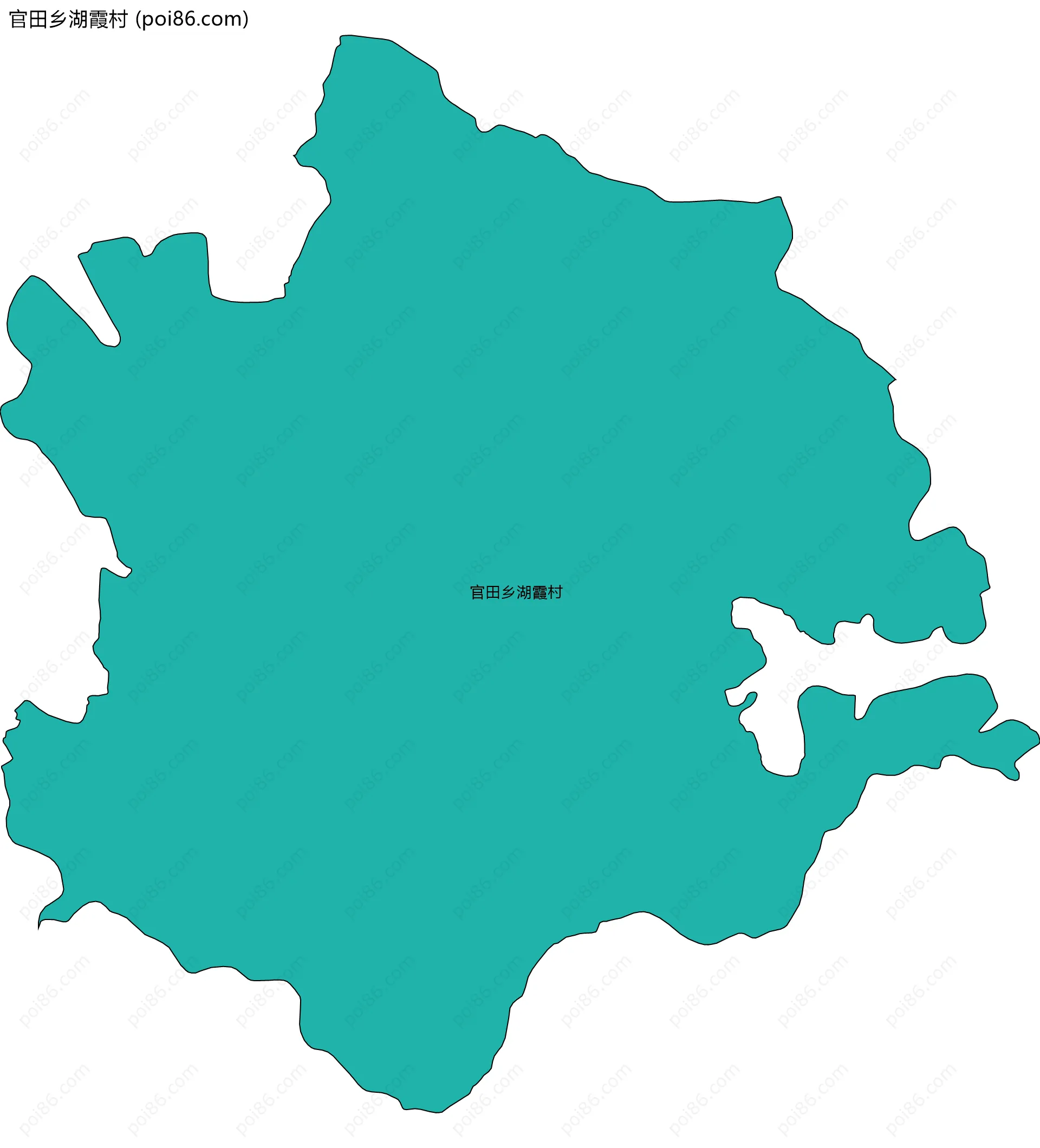 官田乡湖霞村边界地图