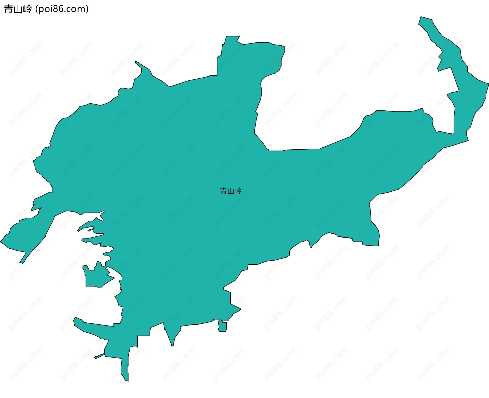 青山岭边界地图