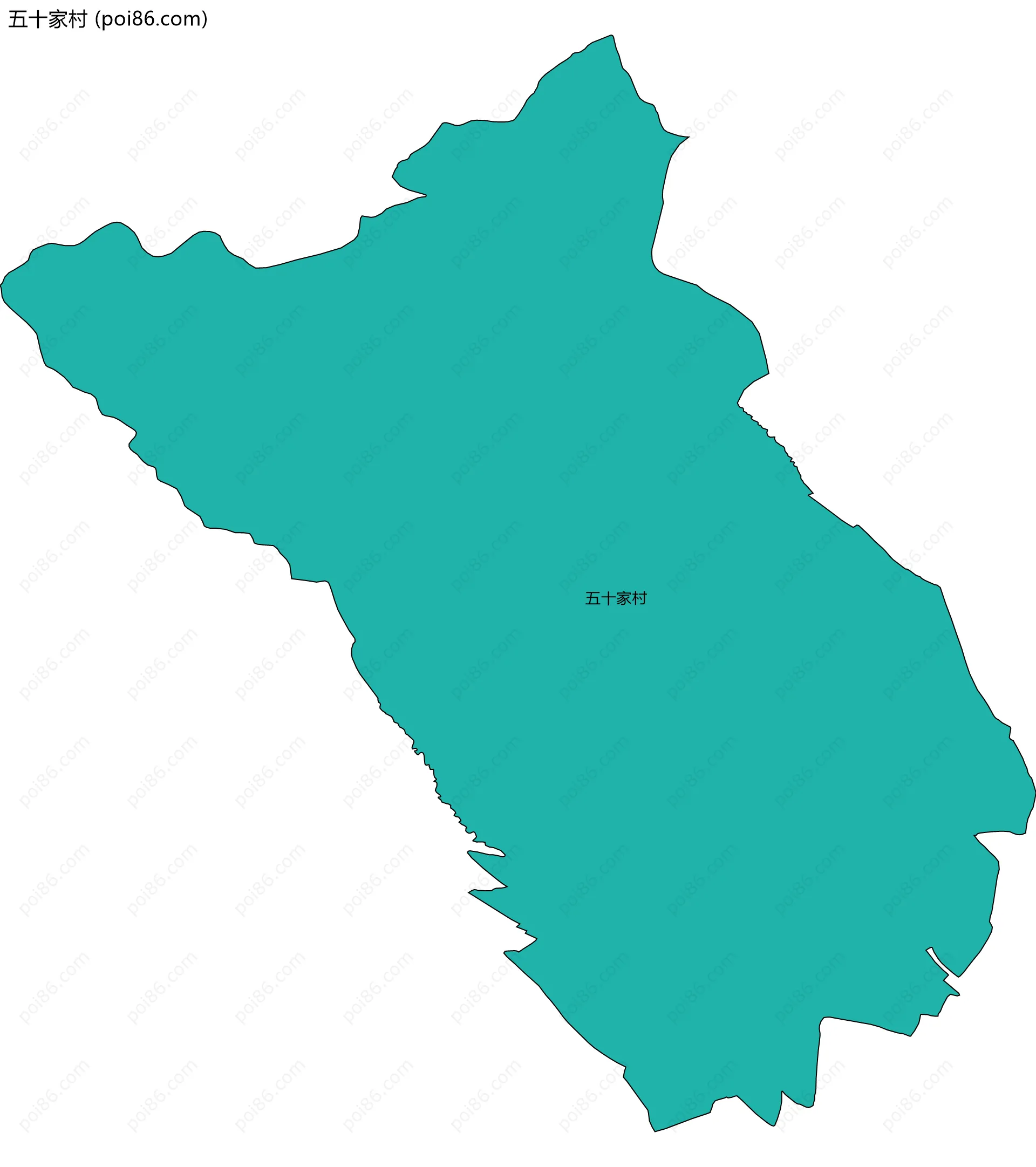 五十家村边界地图