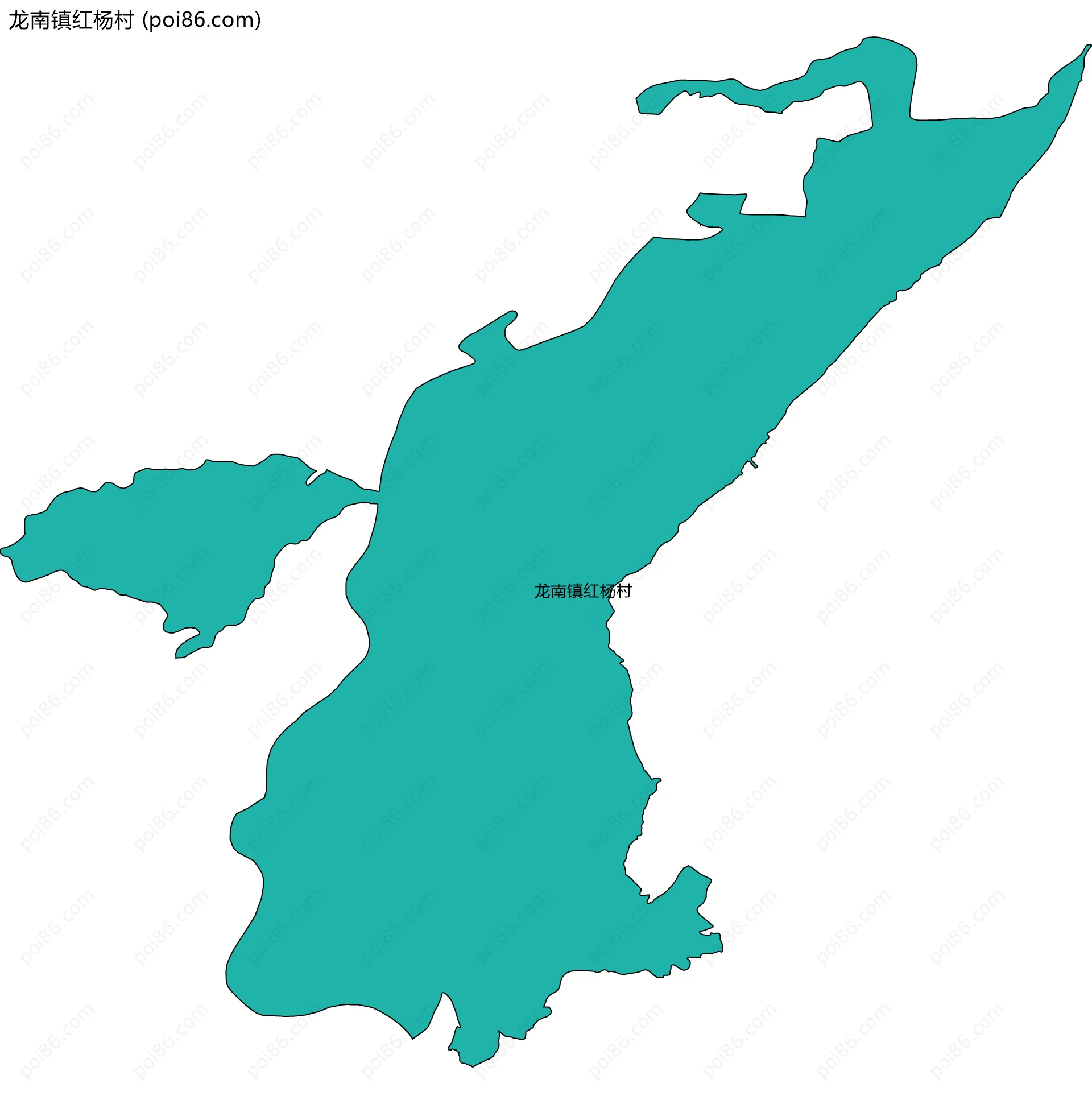 龙南镇红杨村边界地图