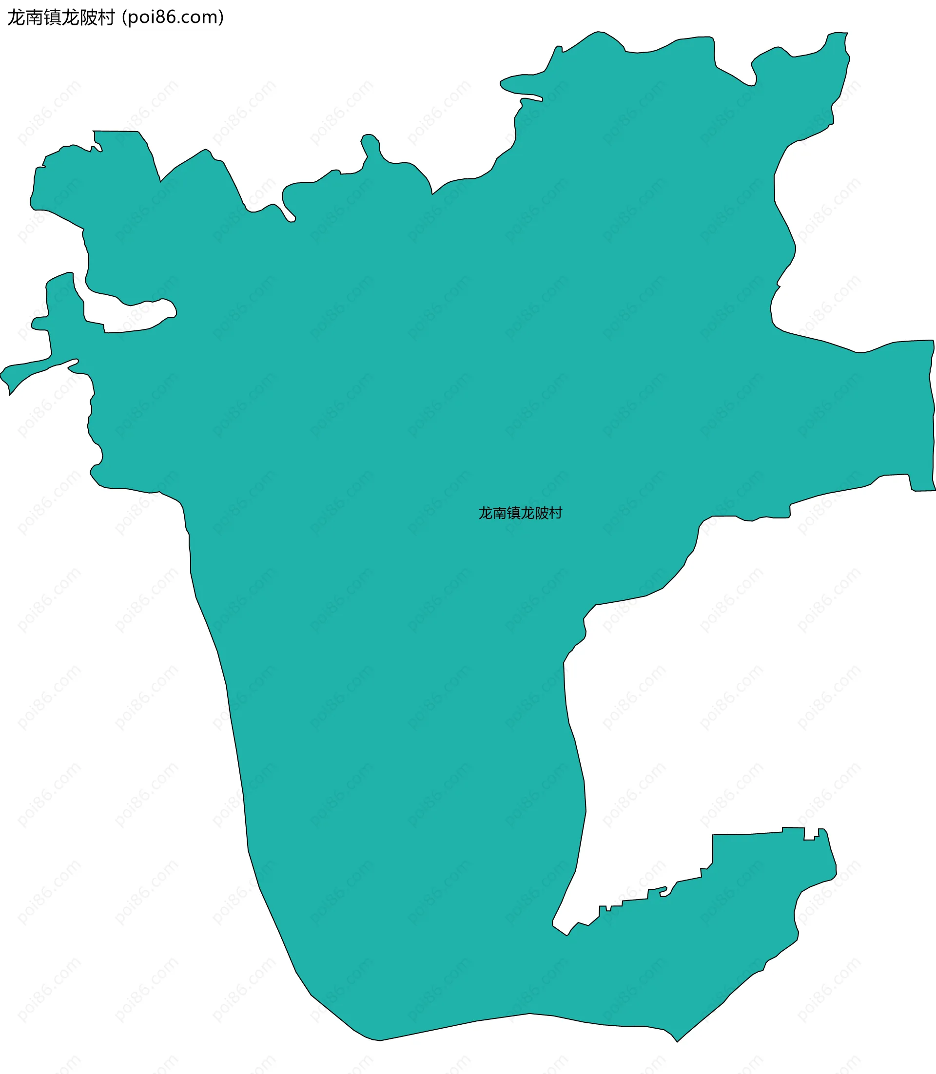 龙南镇龙陂村边界地图