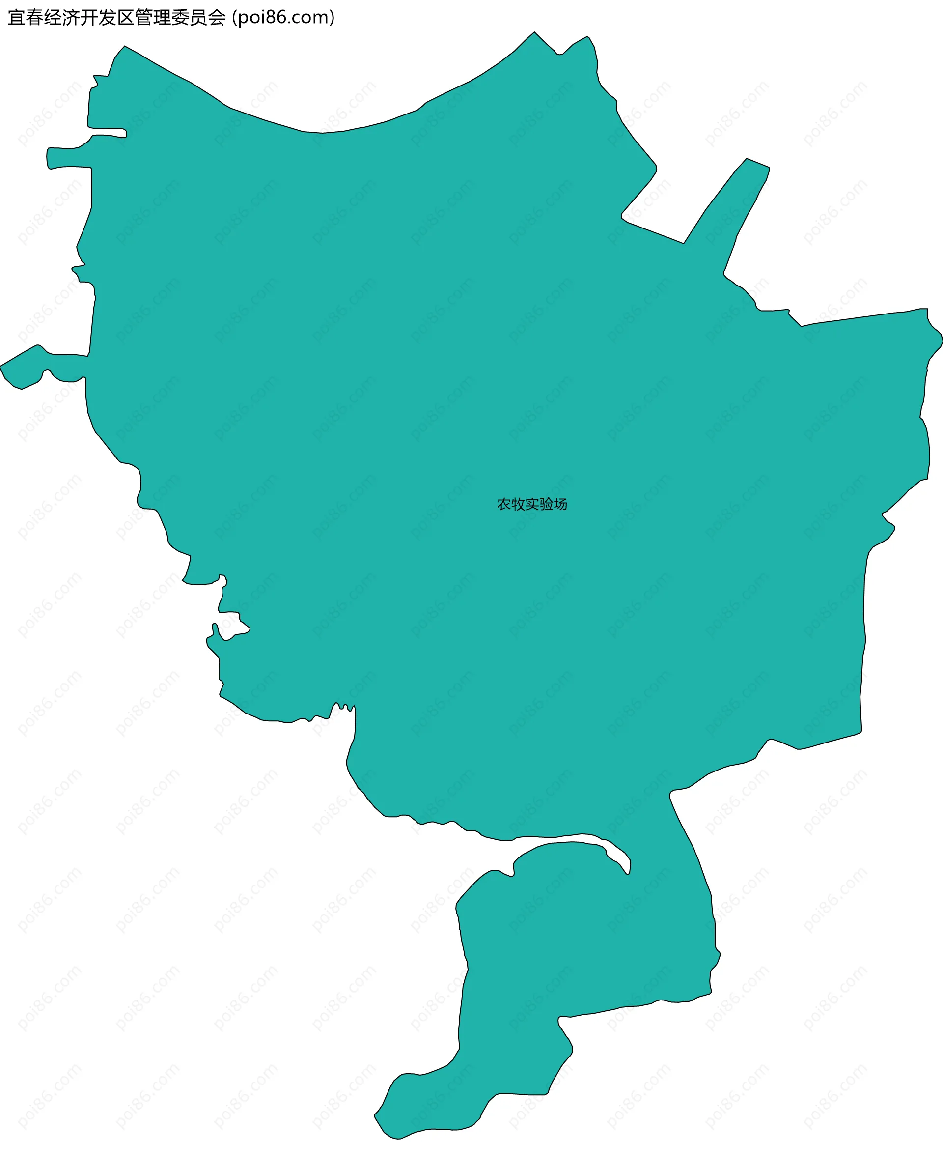 宜春经济开发区管理委员会边界地图(五级行政区划)