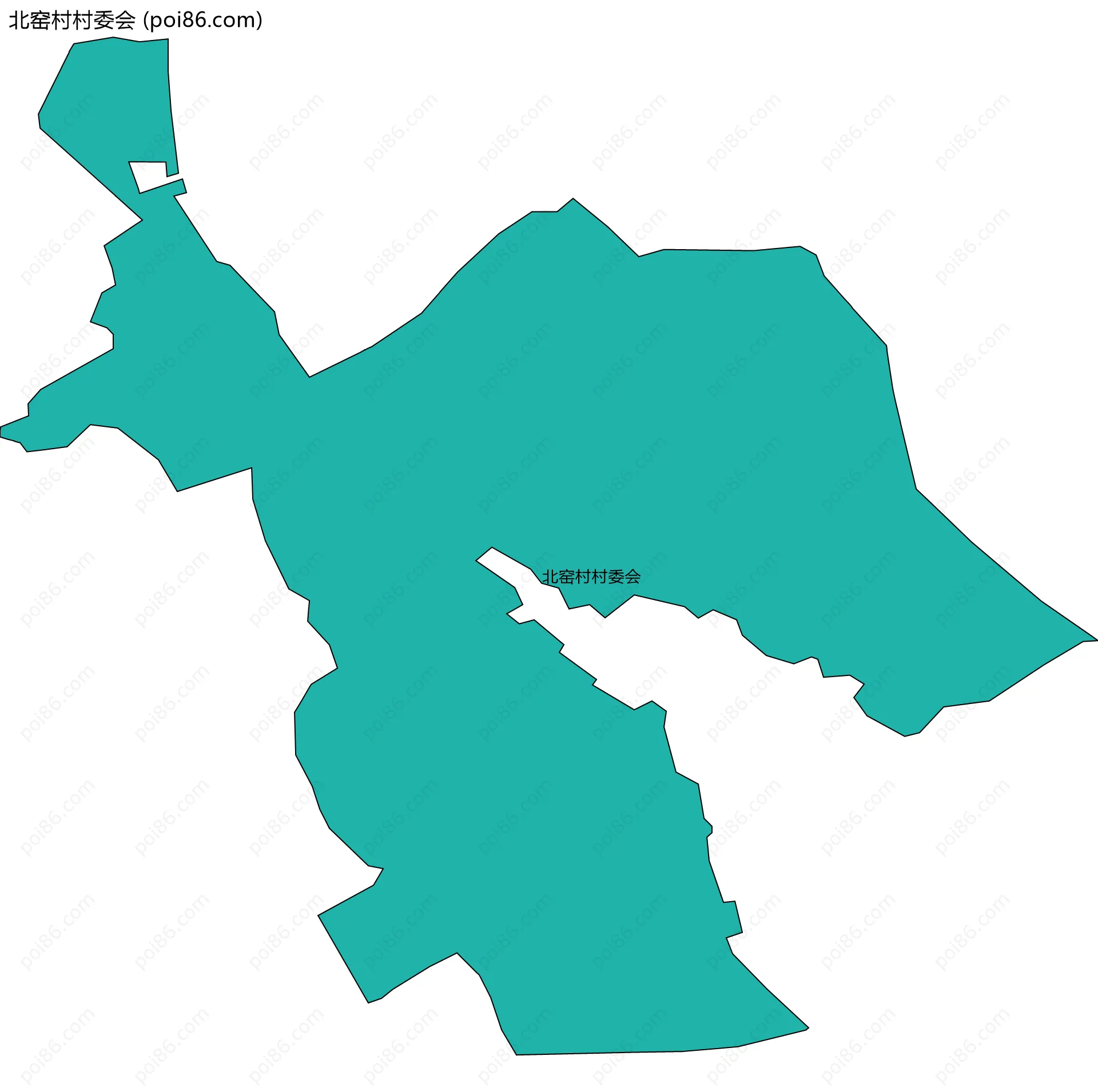 北窑村村委会边界地图