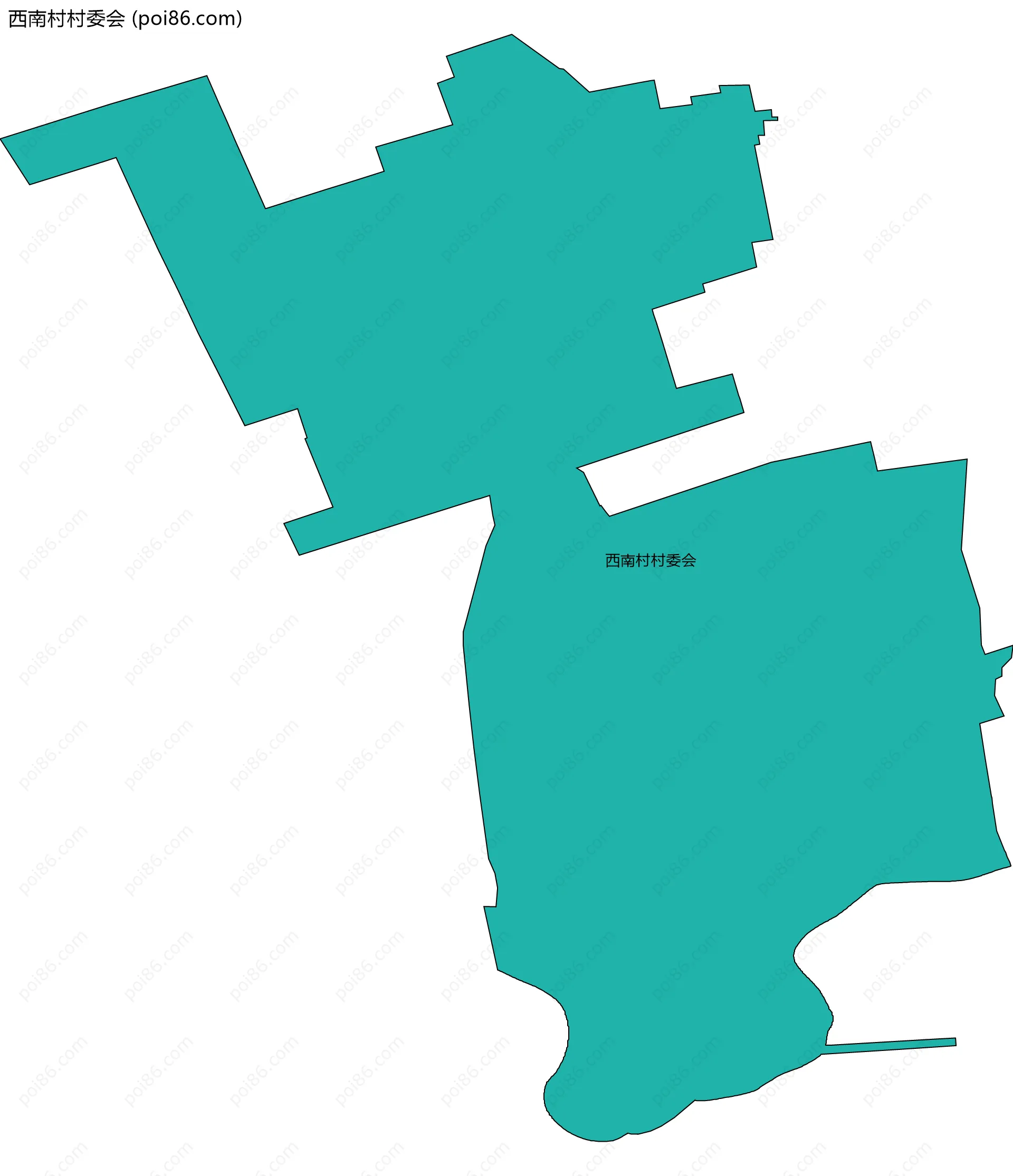 西南村村委会边界地图