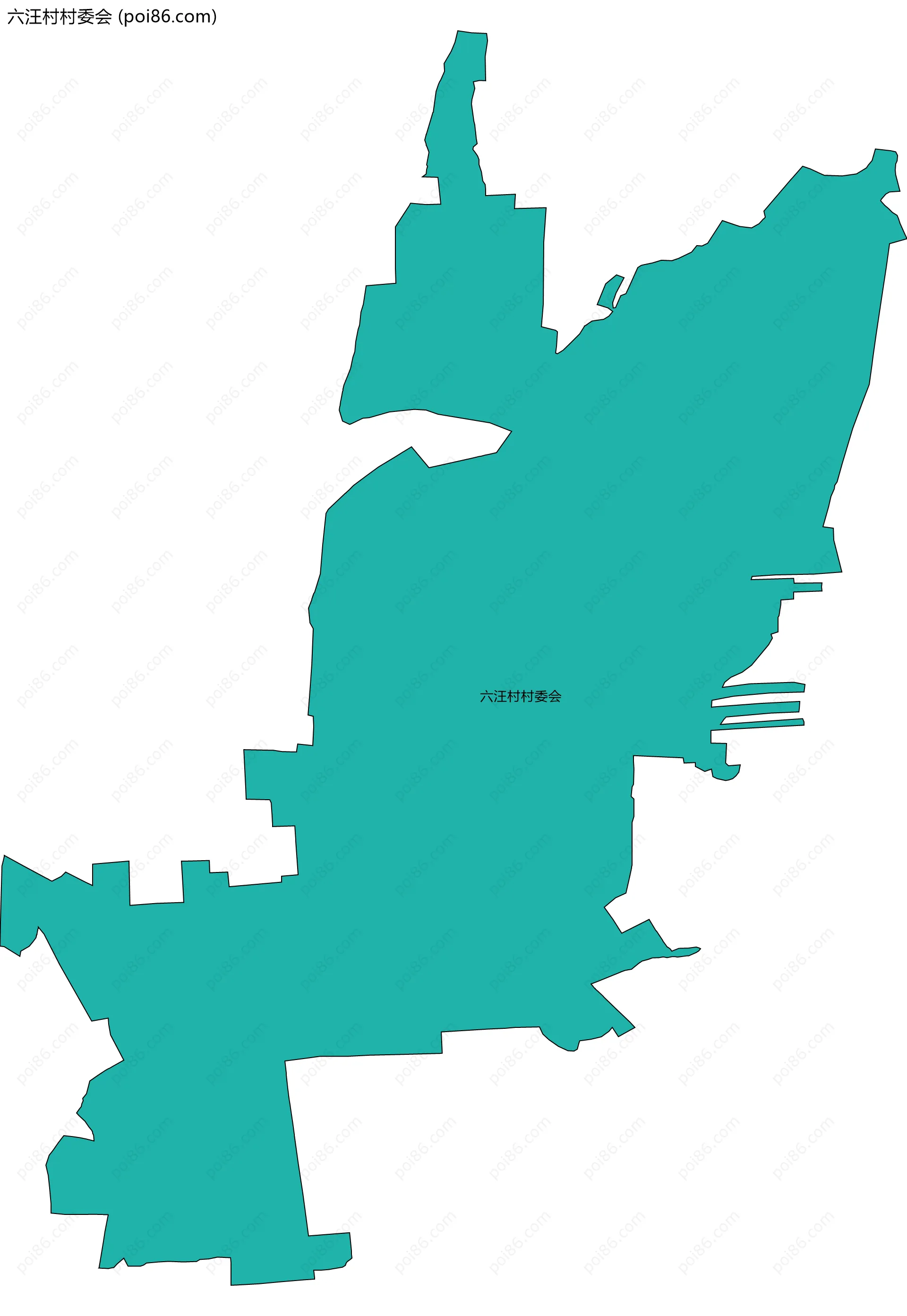 六汪村村委会边界地图