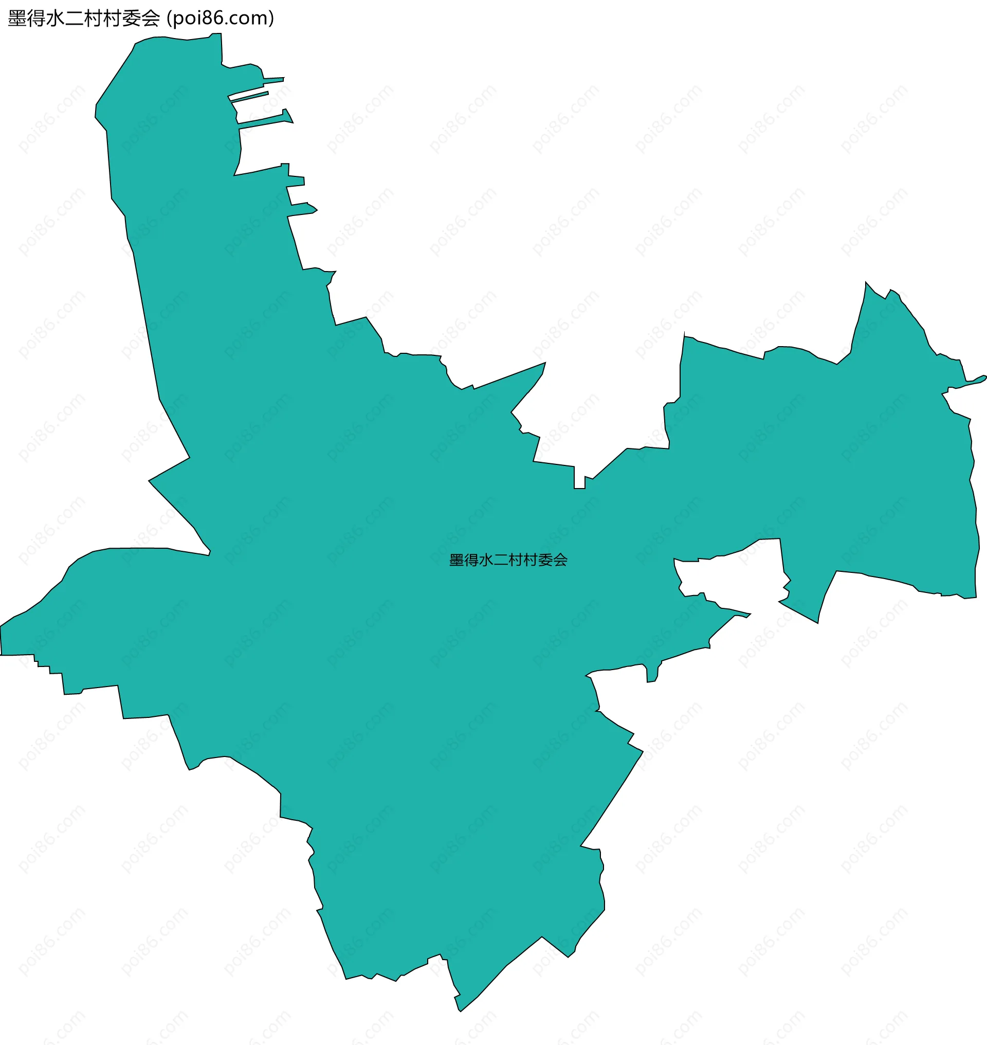 墨得水二村村委会边界地图