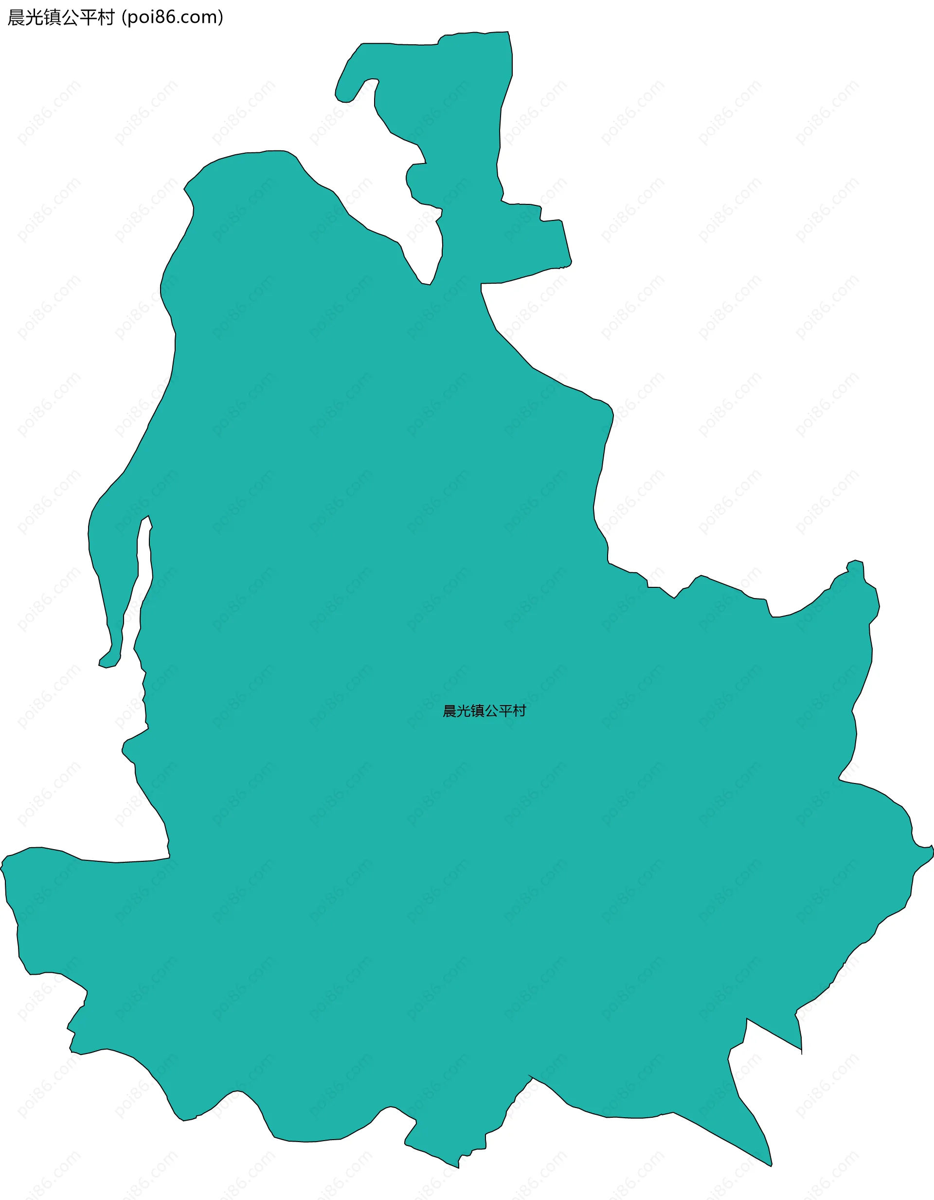 晨光镇公平村边界地图