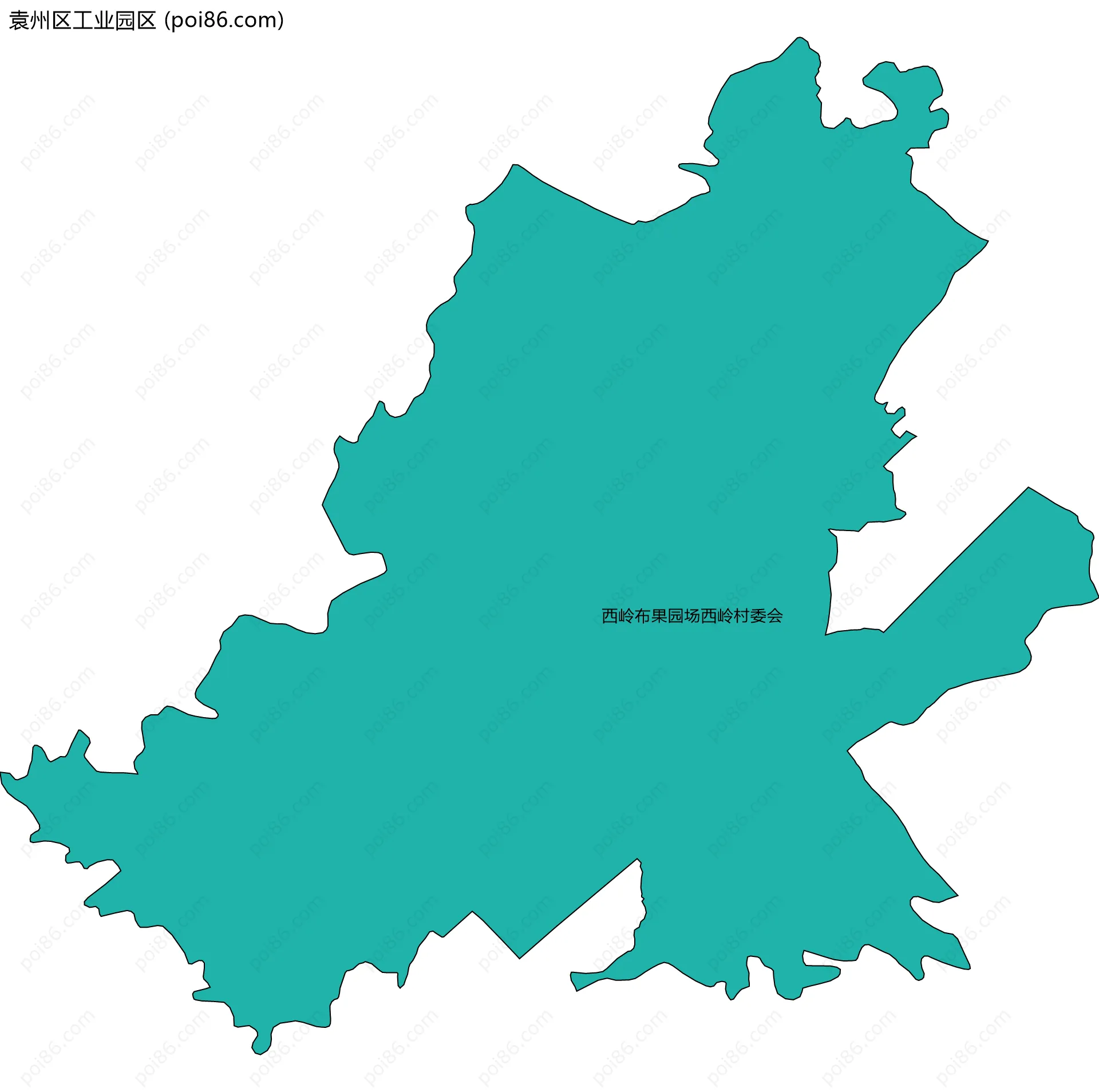 袁州区工业园区边界地图(五级行政区划)