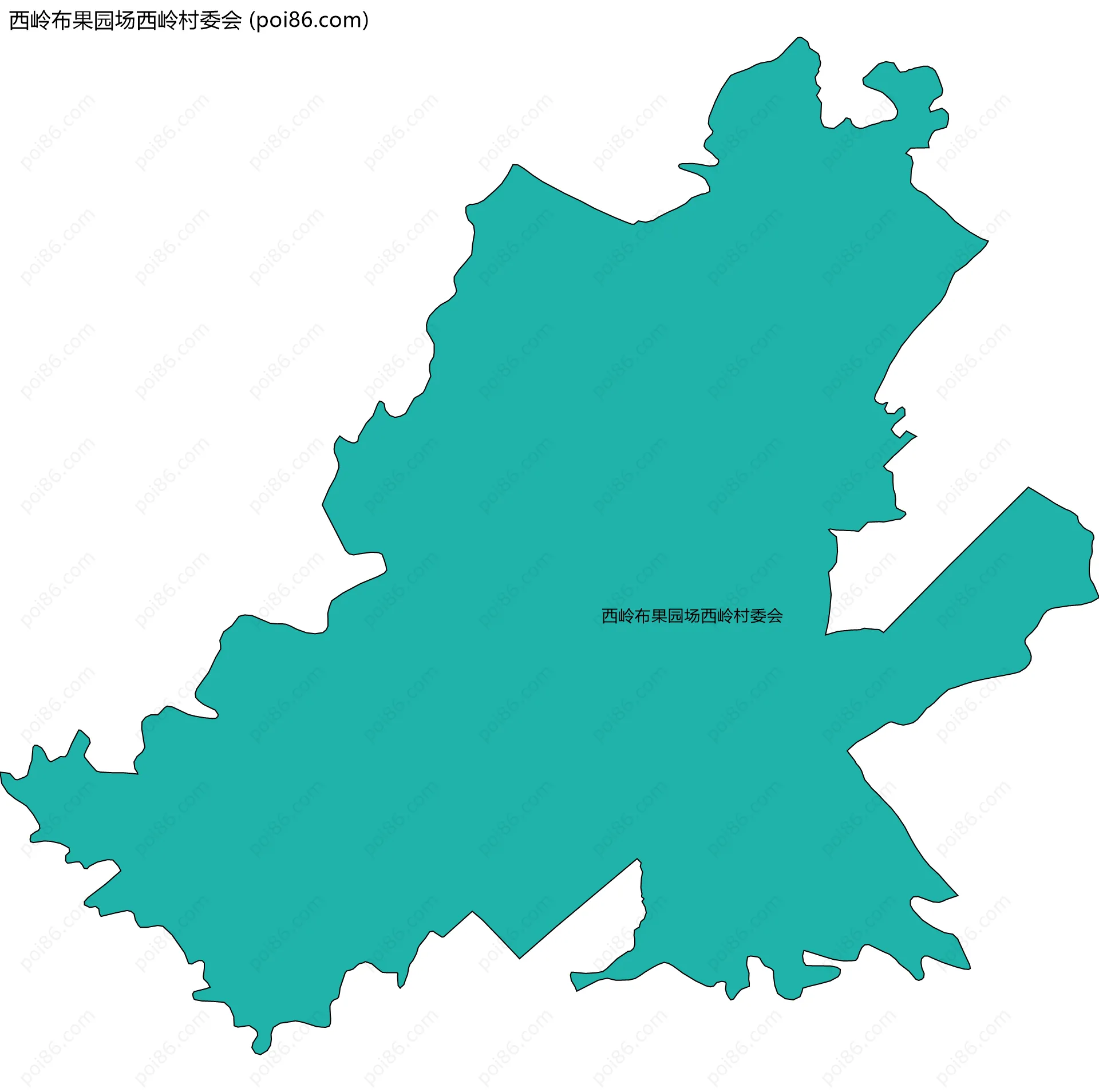 西岭布果园场西岭村委会边界地图