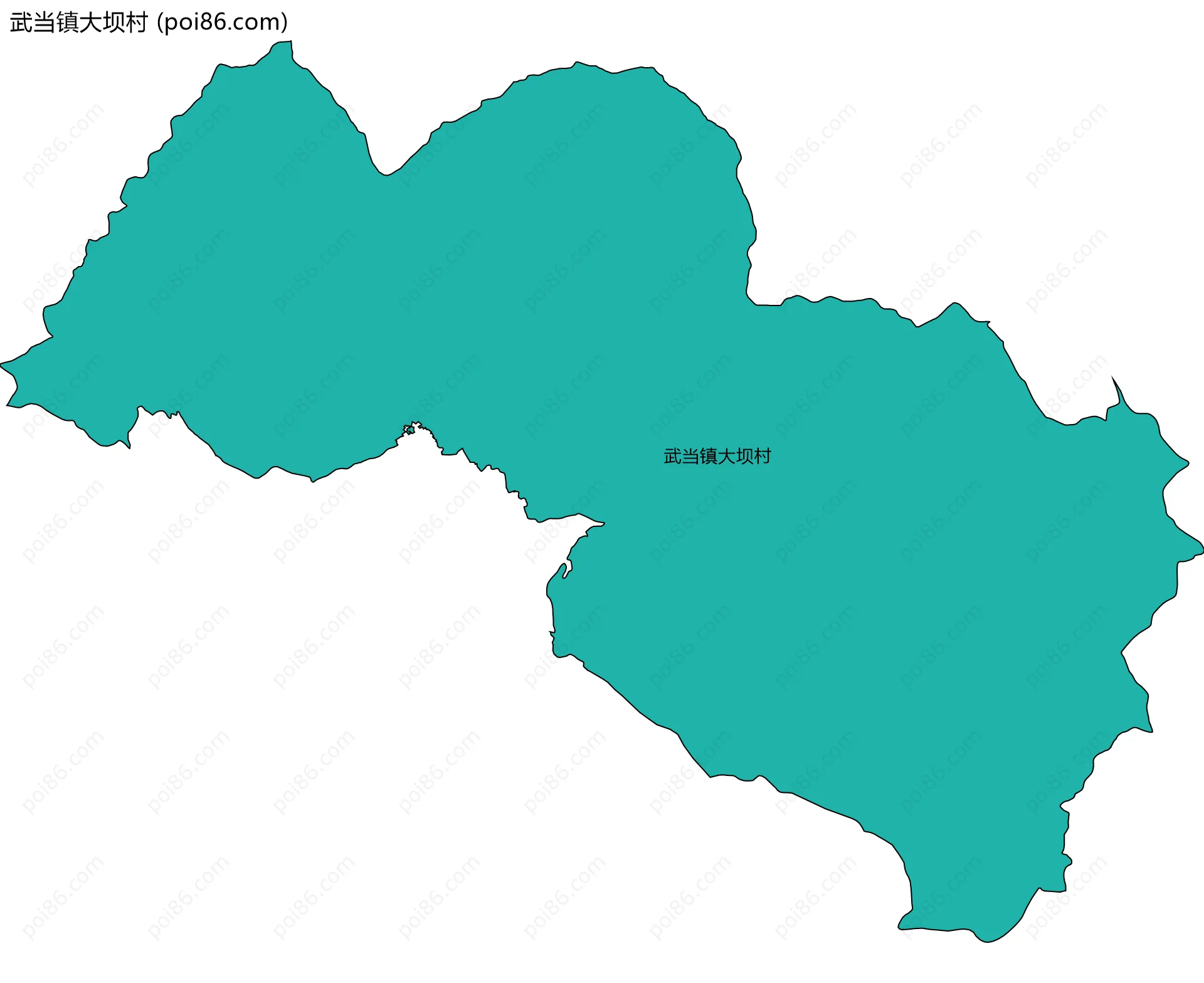 武当镇大坝村边界地图
