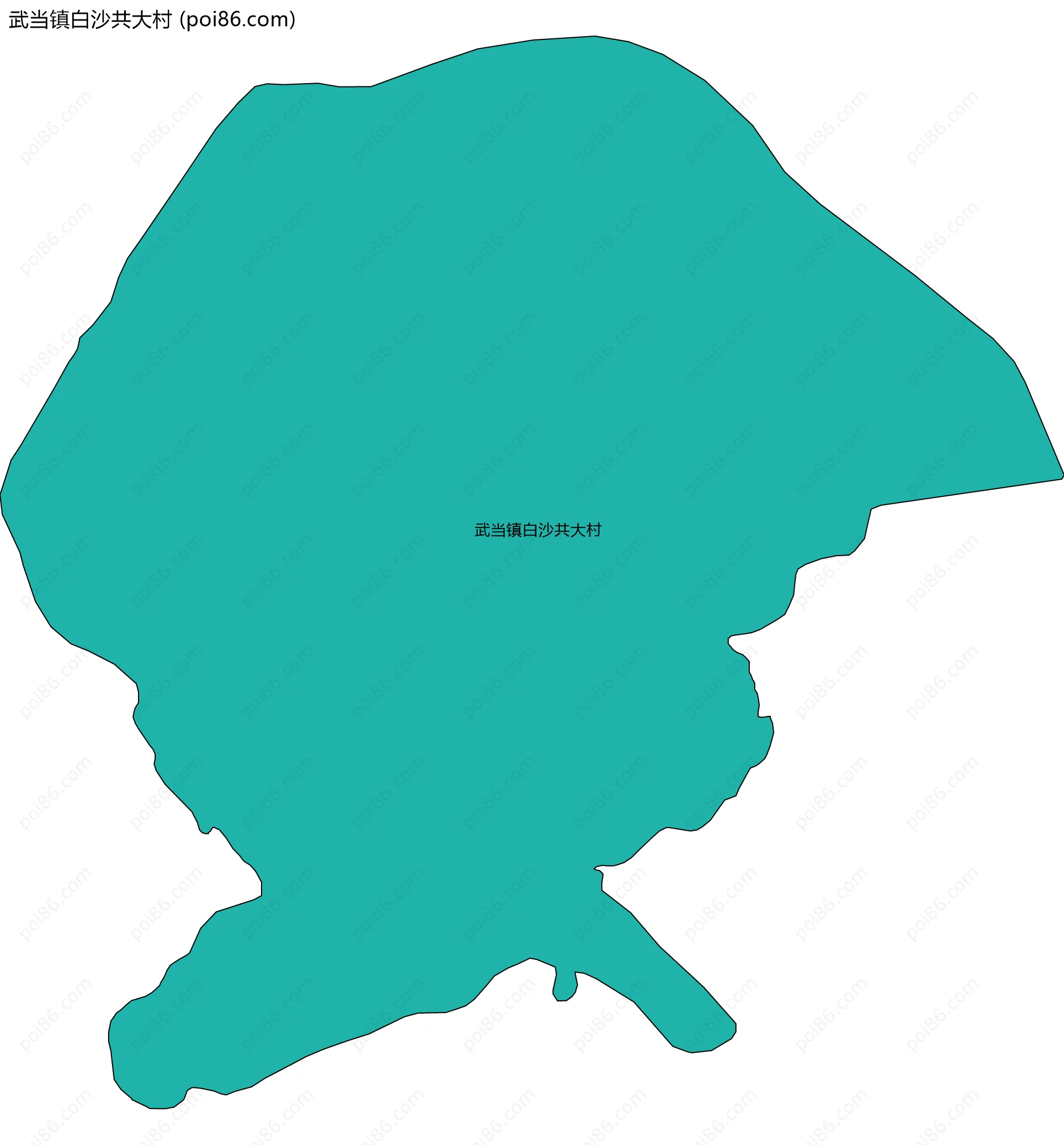 武当镇白沙共大村边界地图