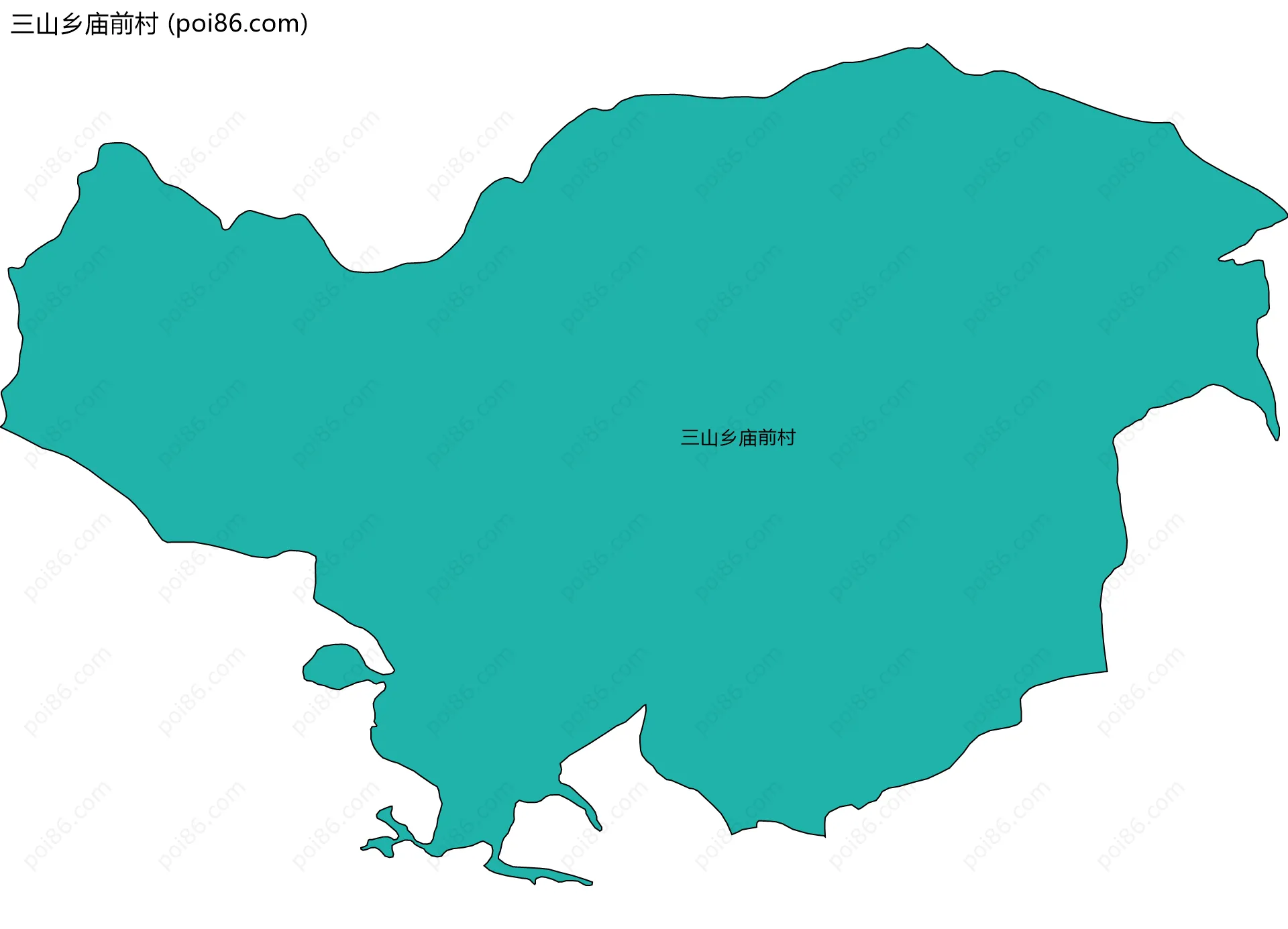 三山乡庙前村边界地图