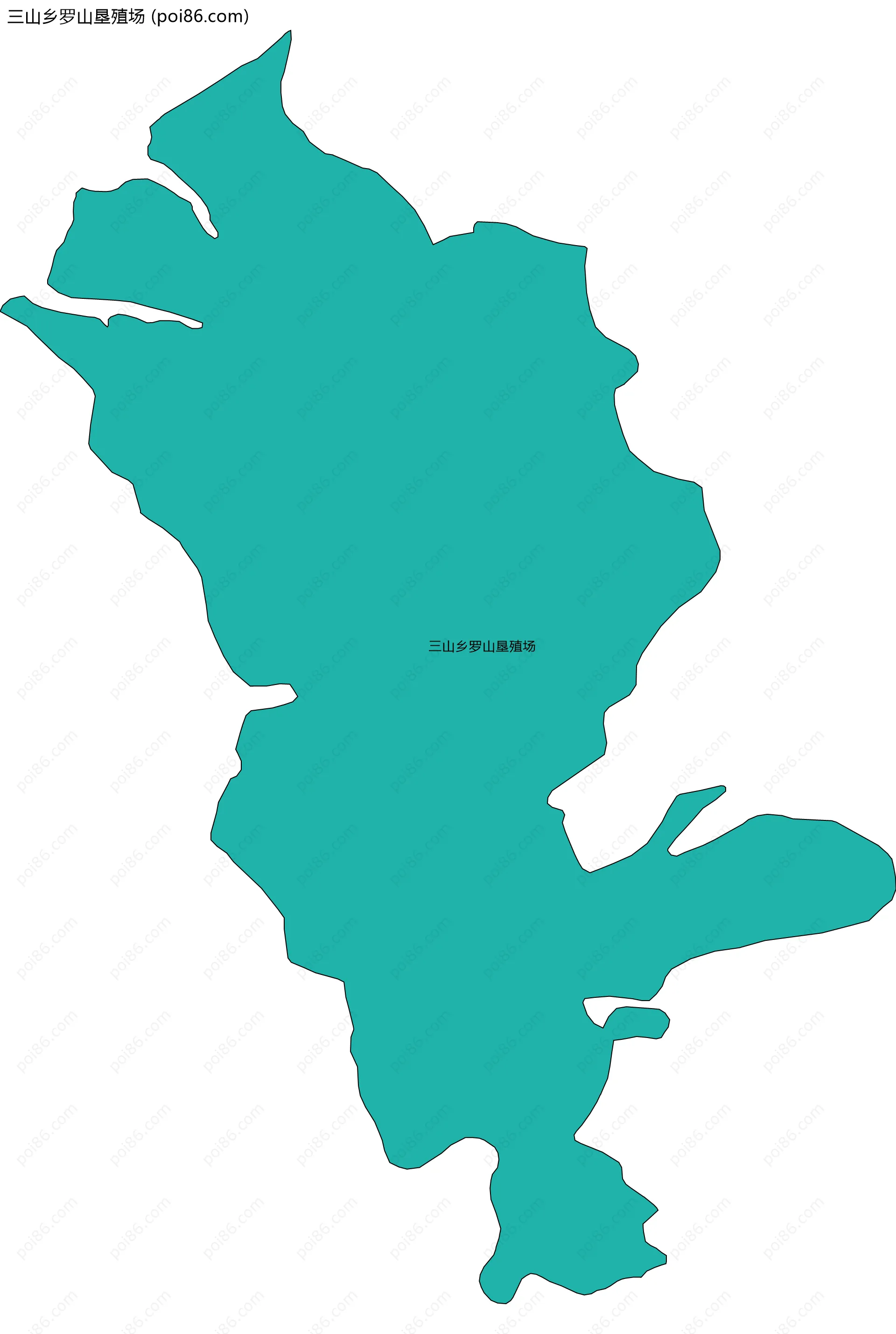 三山乡罗山垦殖场边界地图