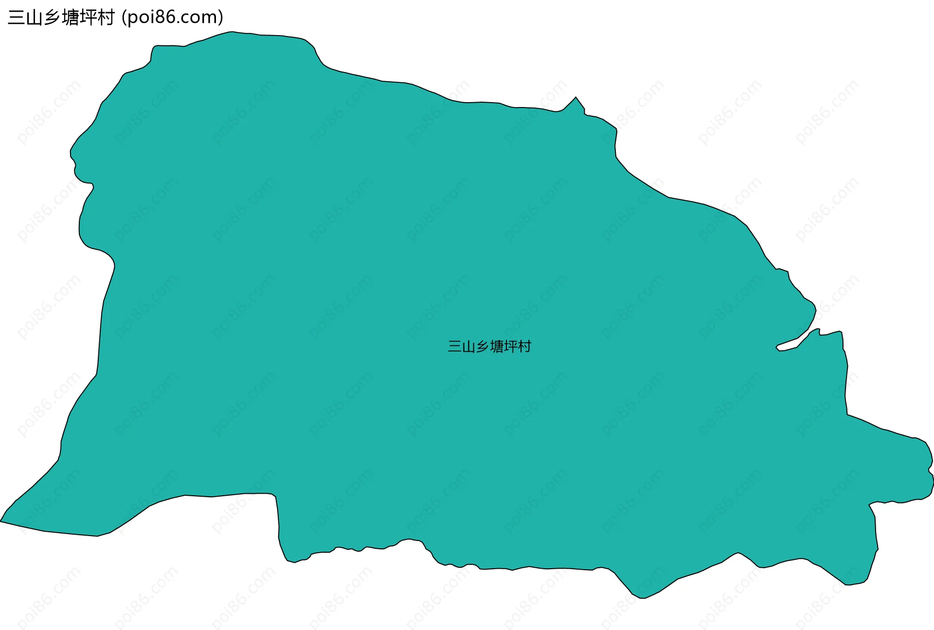 三山乡塘坪村边界地图