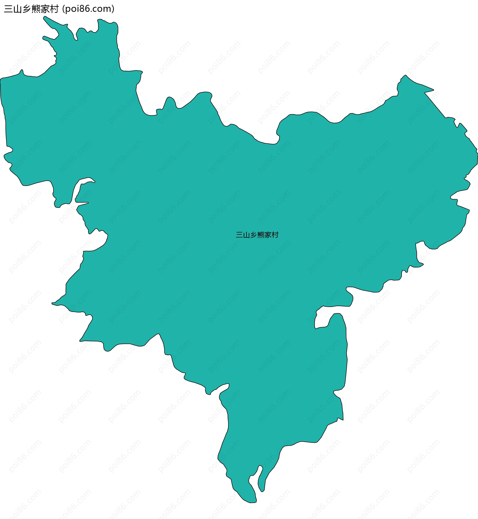 三山乡熊家村边界地图